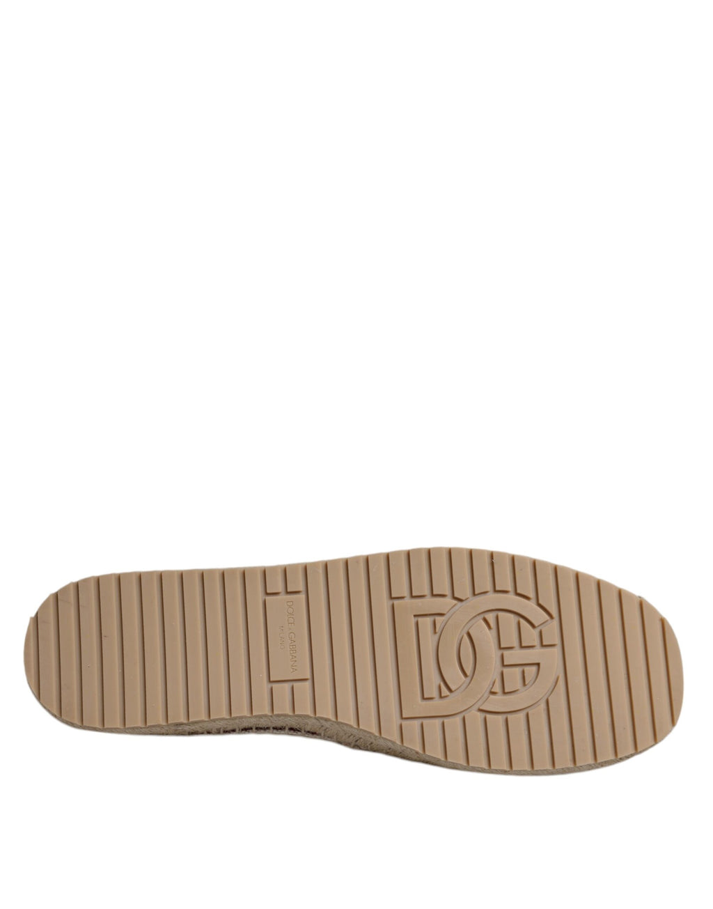 Dolce & Gabbana Beige Canvas Embroidered Slip On Espadrilles Shoes