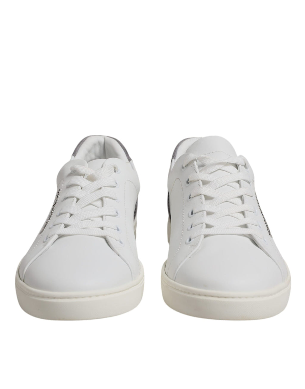 Dolce & Gabbana White Suede Leather Low Top Sneakers Shoes