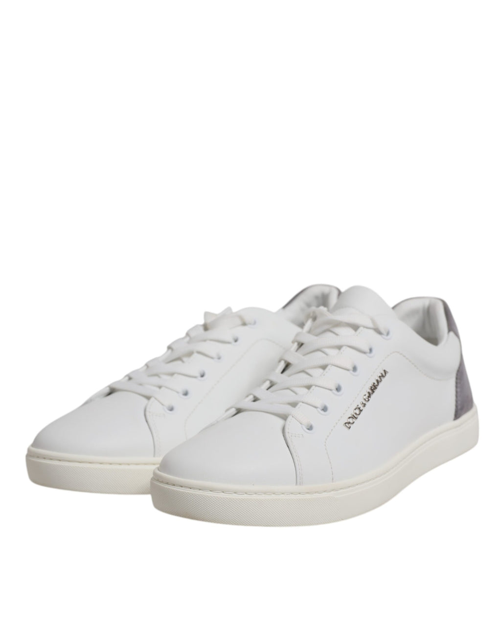 Dolce & Gabbana White Suede Leather Low Top Sneakers Shoes