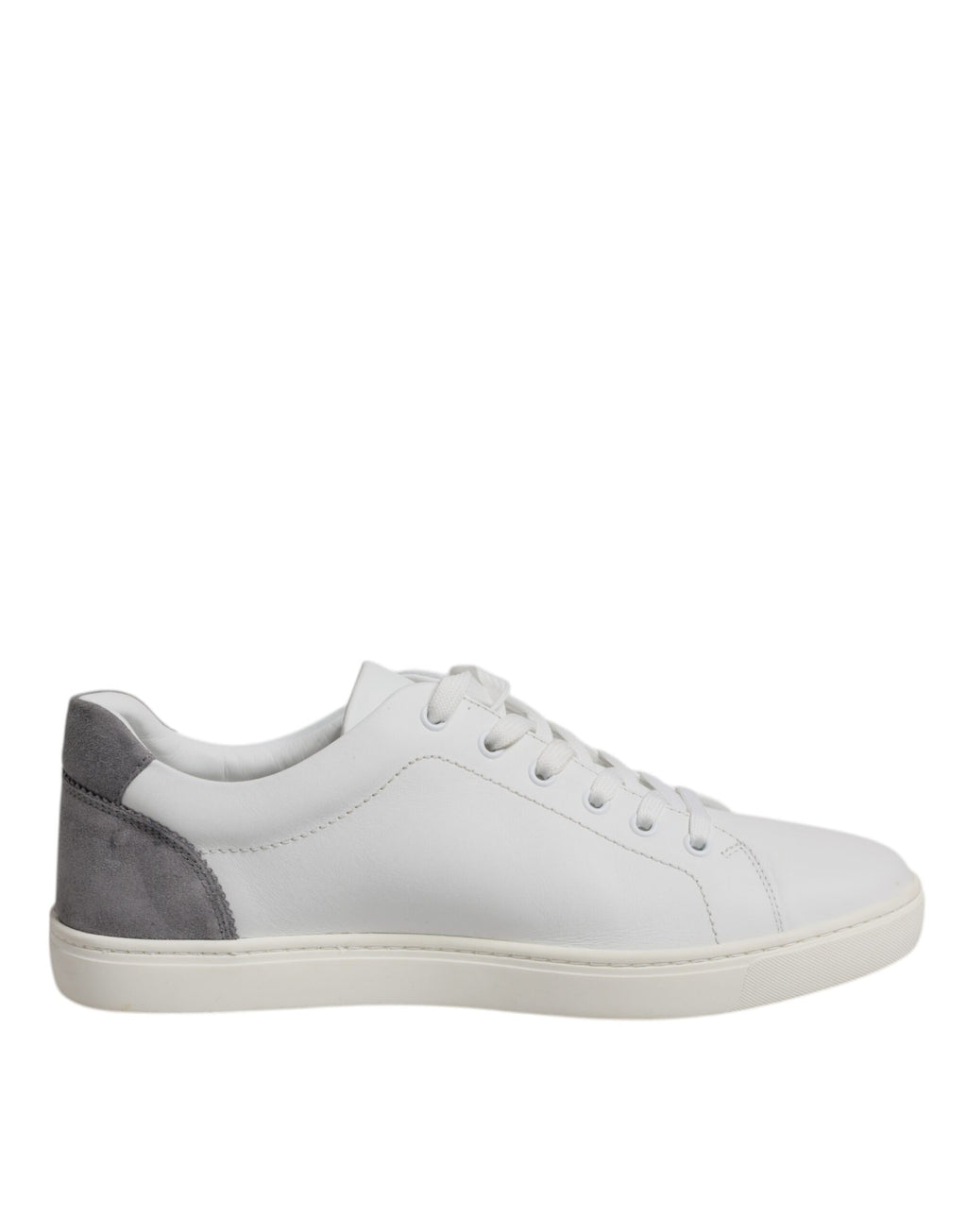 Dolce & Gabbana White Suede Leather Low Top Sneakers Shoes