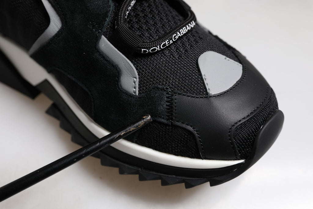 Dolce & Gabbana Black Mesh Sorrento Trekking Sneakers Shoes