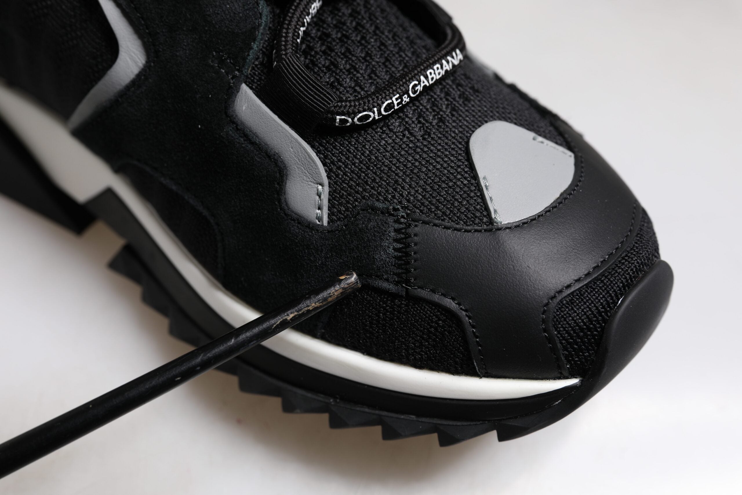 Dolce & Gabbana Black Mesh Sorrento Trekking Sneakers Shoes