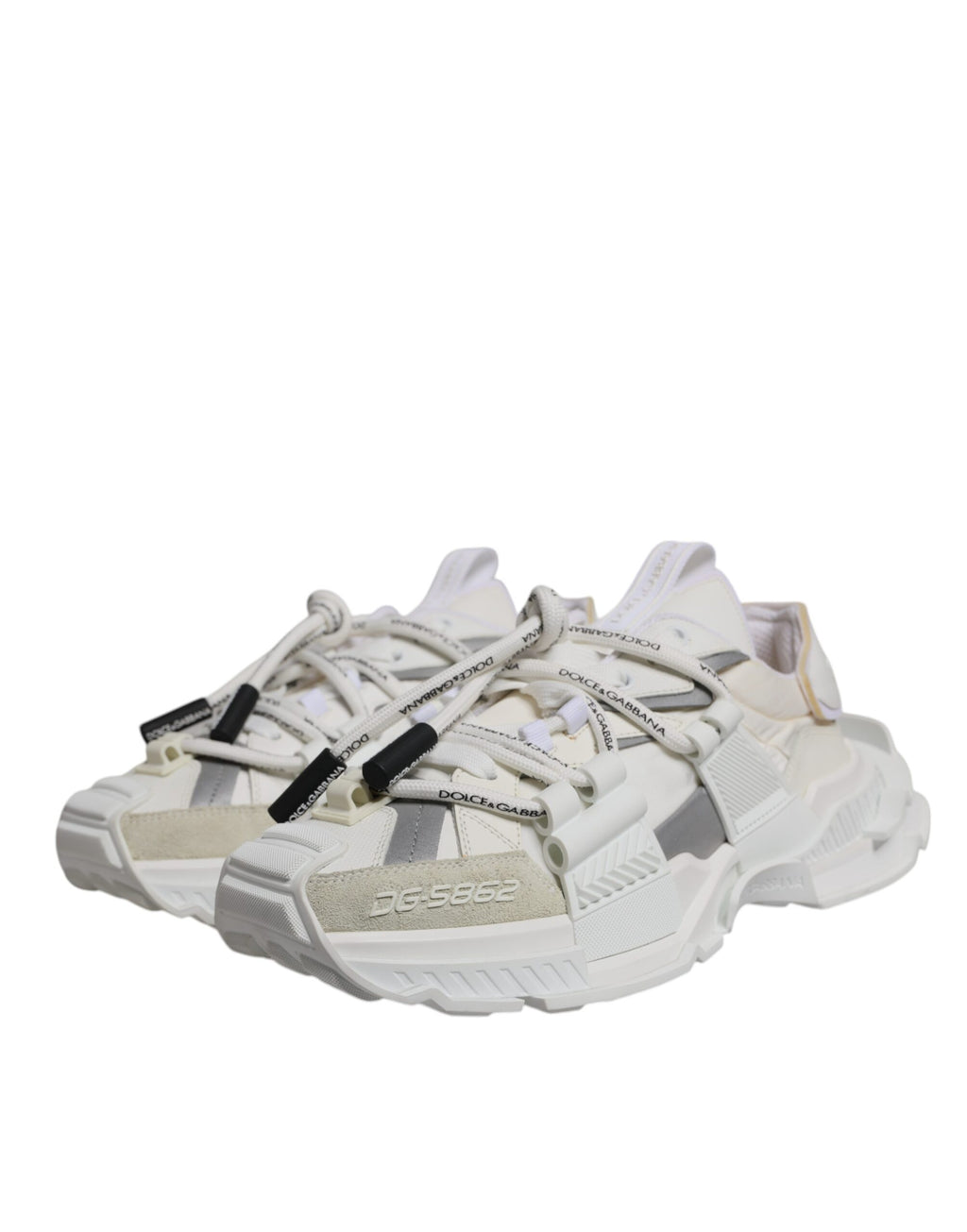 Dolce & Gabbana White Nylon Low Top Space Sneakers Shoes