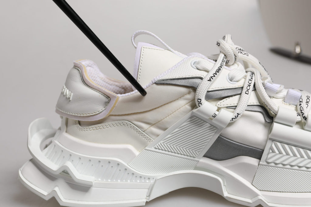 Dolce & Gabbana White Nylon Low Top Space Sneakers Shoes