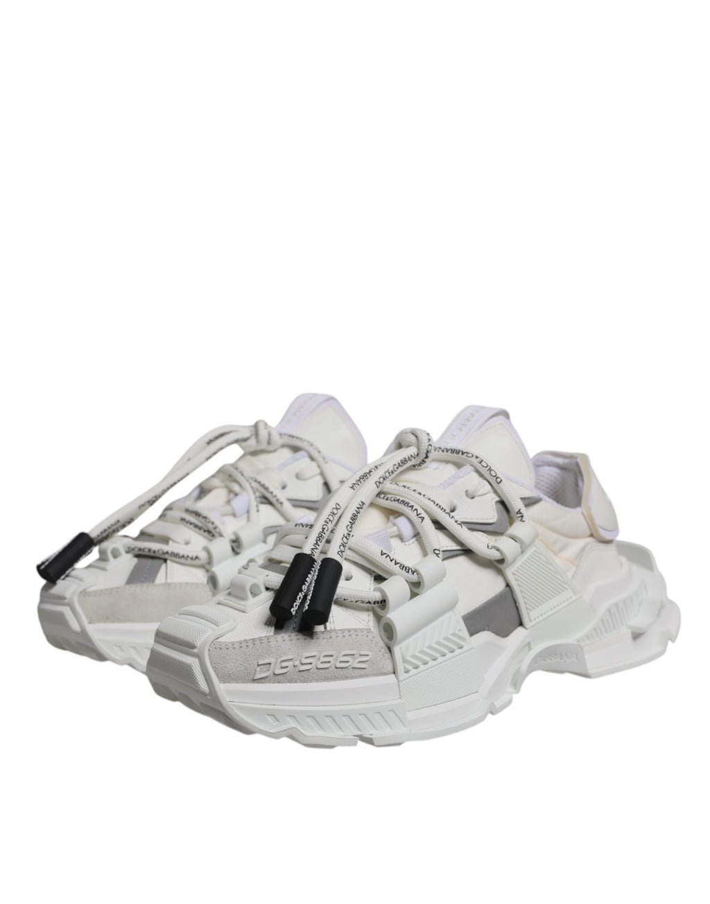 Dolce & Gabbana White Nylon Low Top Space Men Sneakers Shoes