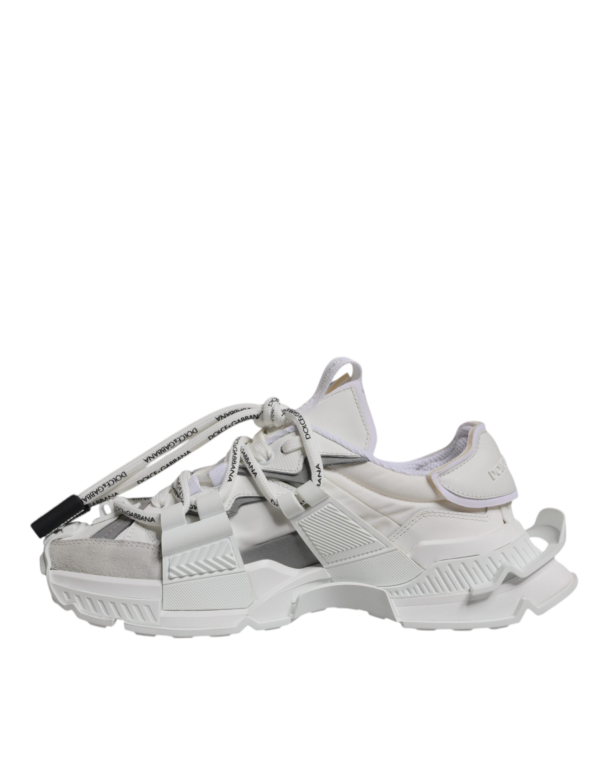 Dolce & Gabbana White Nylon Low Top Space Men Sneakers Shoes