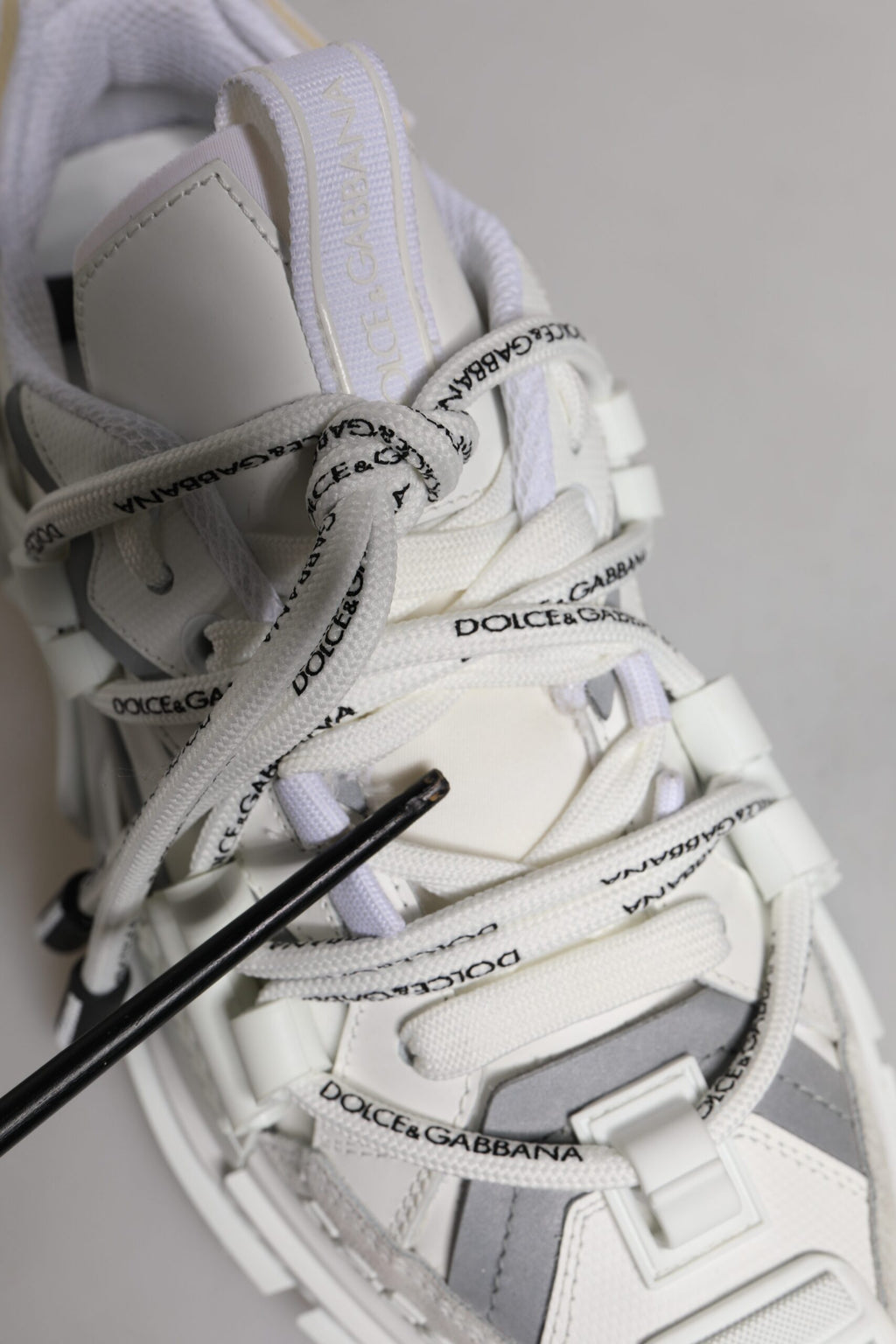 Dolce & Gabbana White Nylon Low Top Space Men Sneakers Shoes