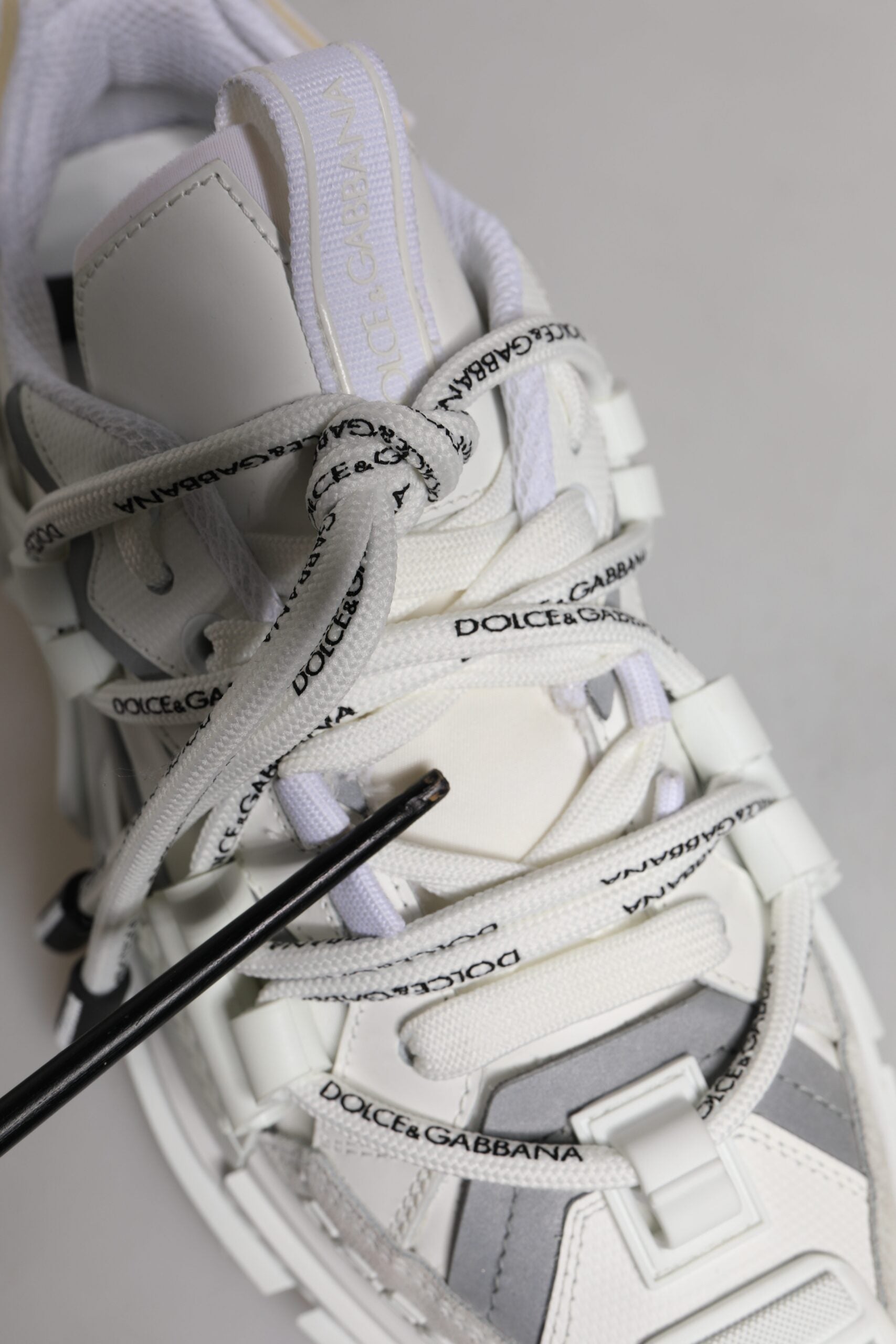 Dolce & Gabbana White Nylon Low Top Space Men Sneakers Shoes