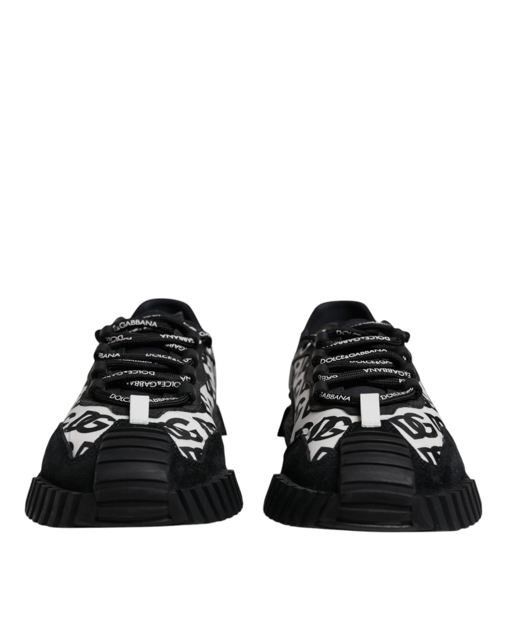 Dolce & Gabbana Black Logo Lace Up Low Top NS1 Sneakers Shoes