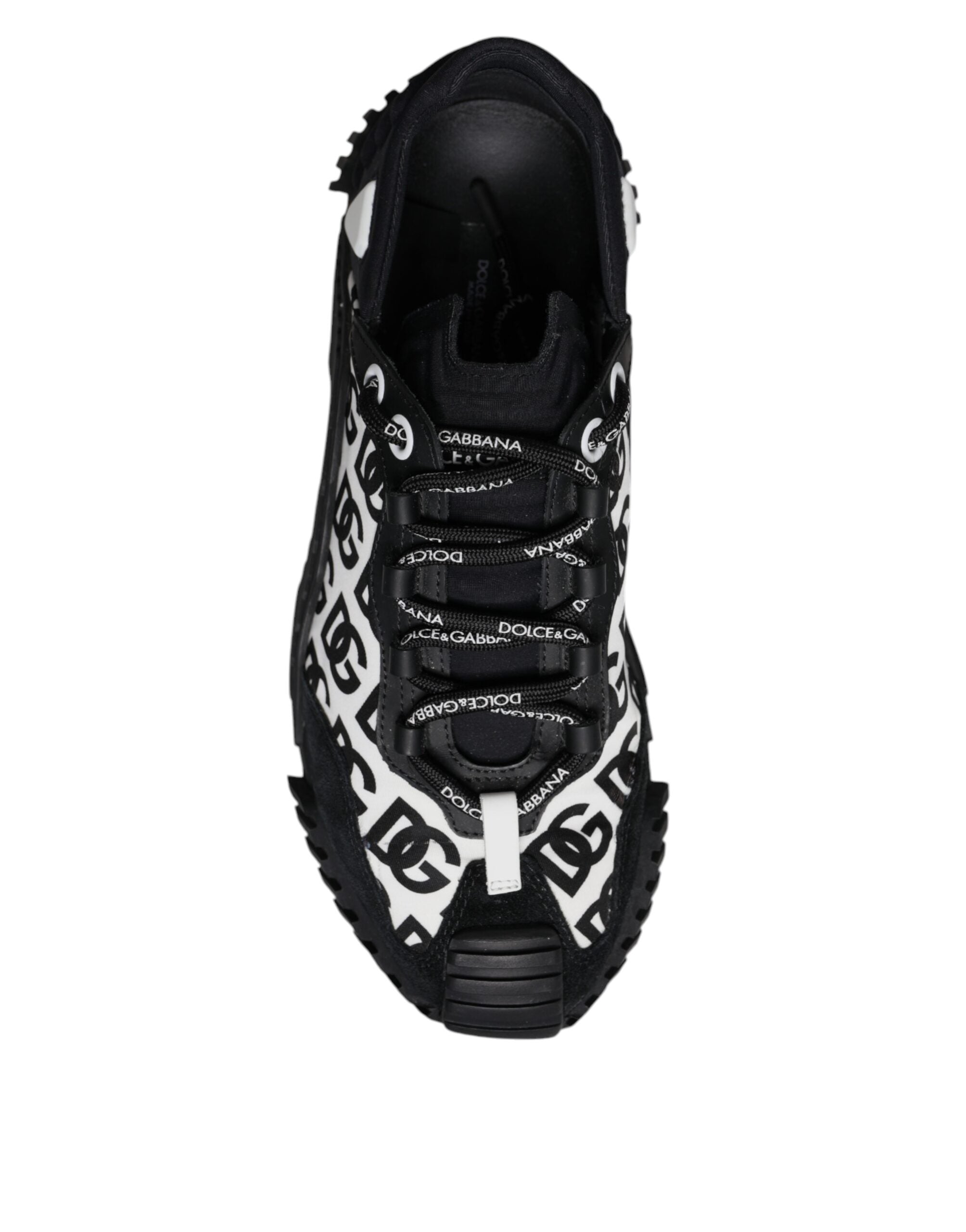 Dolce & Gabbana Black Logo Lace Up Low Top NS1 Sneakers Shoes