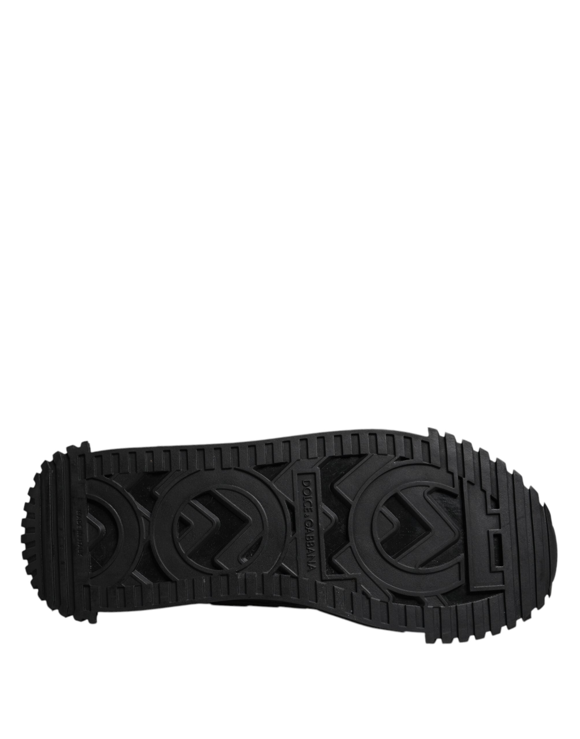 Dolce & Gabbana Black Logo Lace Up Low Top NS1 Sneakers Shoes