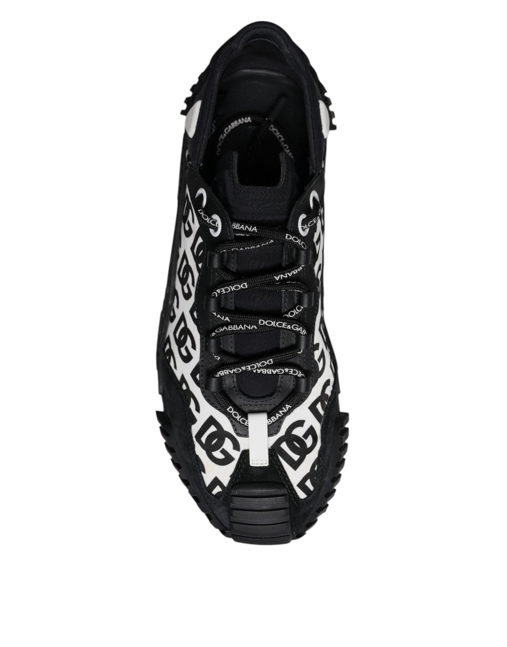 Dolce & Gabbana Black Logo Lace Up Low Top NS1 Sneakers Shoes