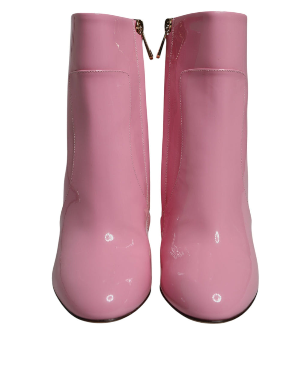 Dolce & Gabbana Pink Patent Leather Heel Mid Calf Boots Shoes