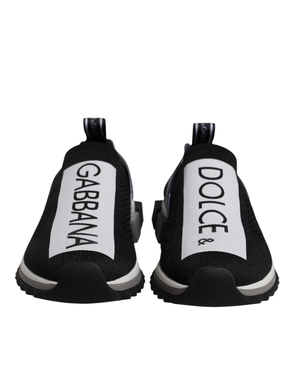 Dolce & Gabbana Black White Slip On Sorrento Sneakers Shoes