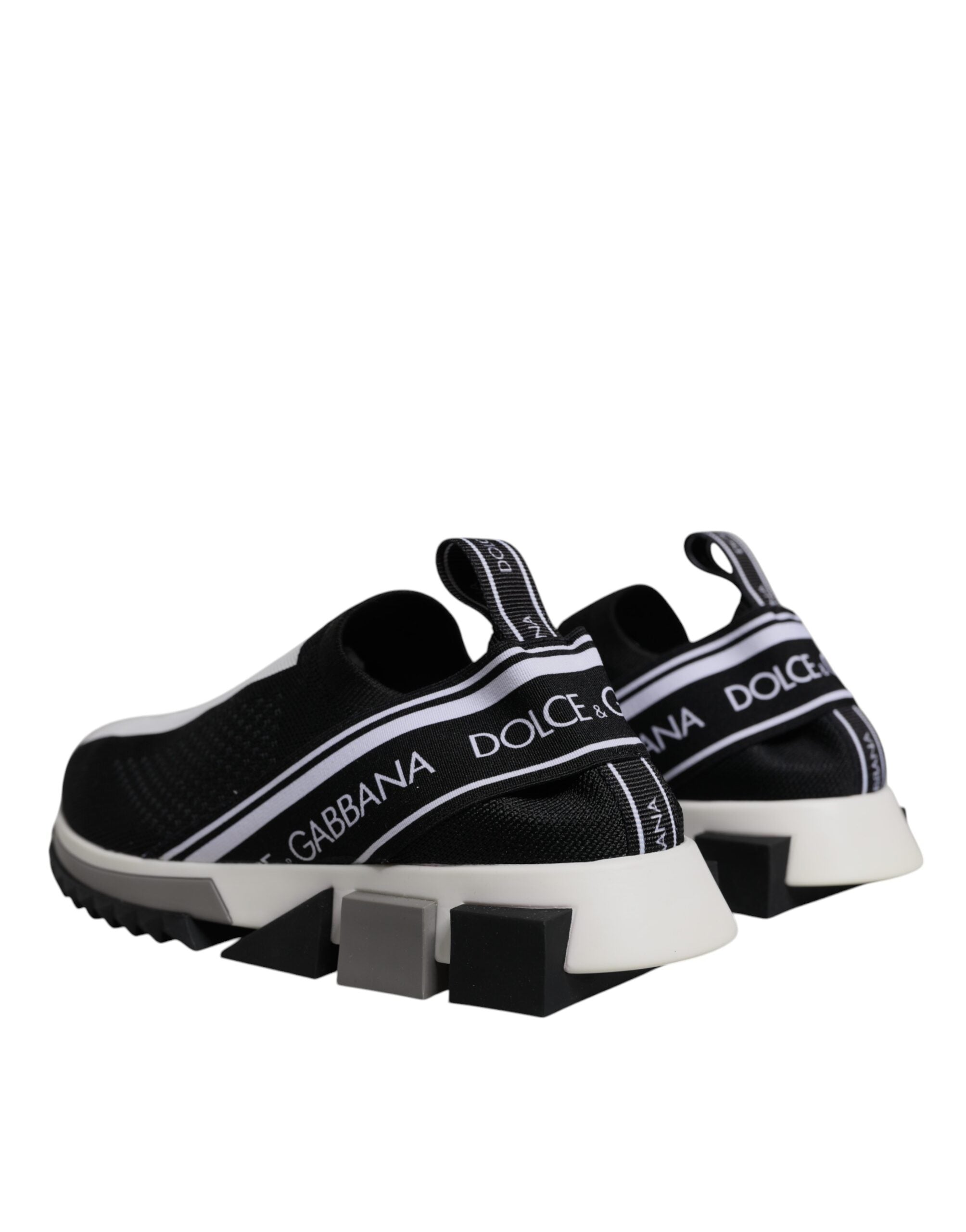 Dolce & Gabbana Black White Slip On Sorrento Sneakers Shoes