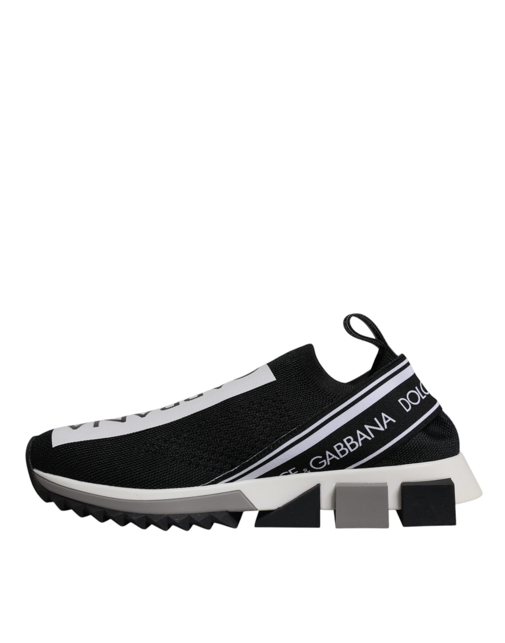 Dolce & Gabbana Black White Slip On Sorrento Sneakers Shoes