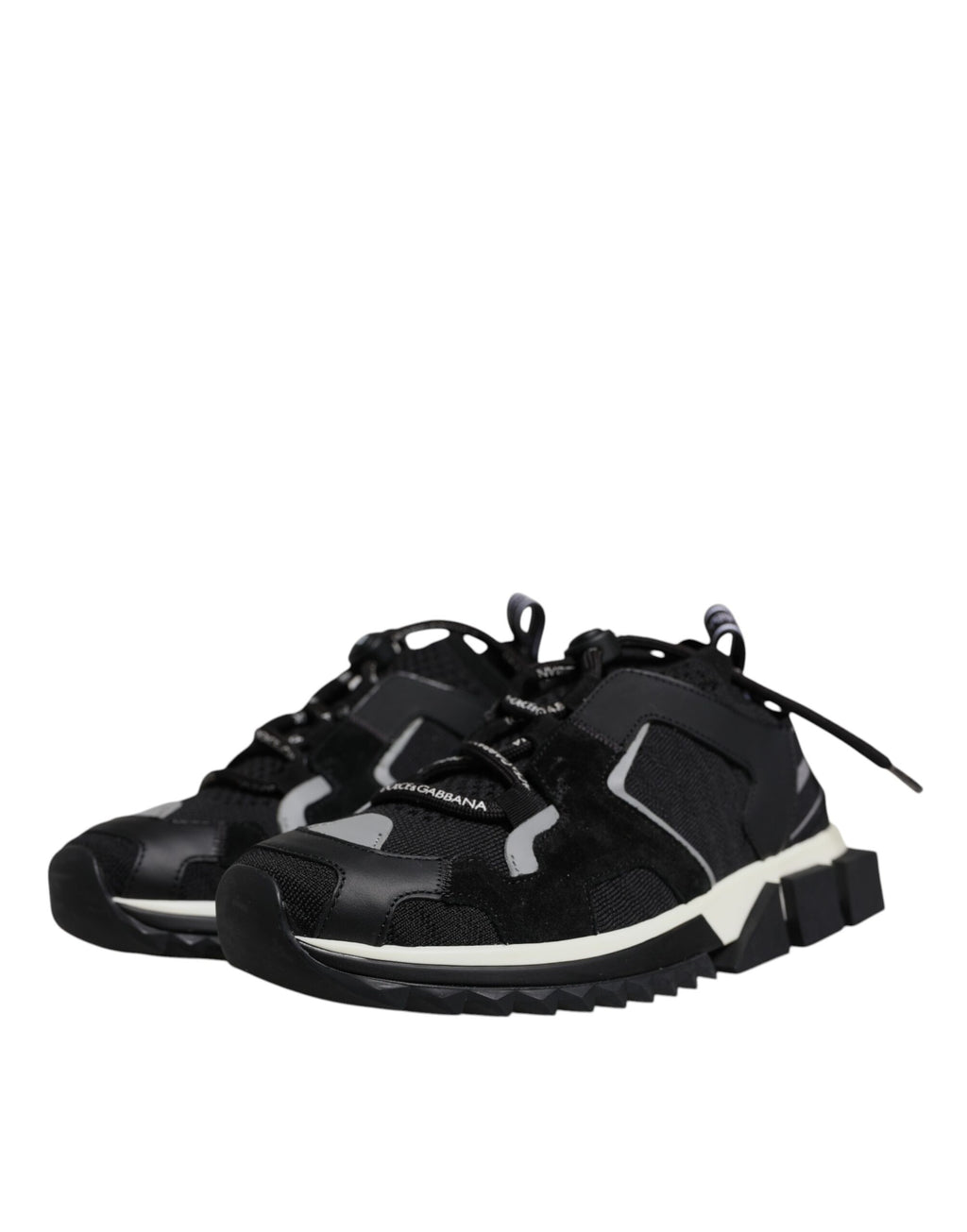 Dolce & Gabbana Black Mesh Sorrento Trekking Sneakers Shoes