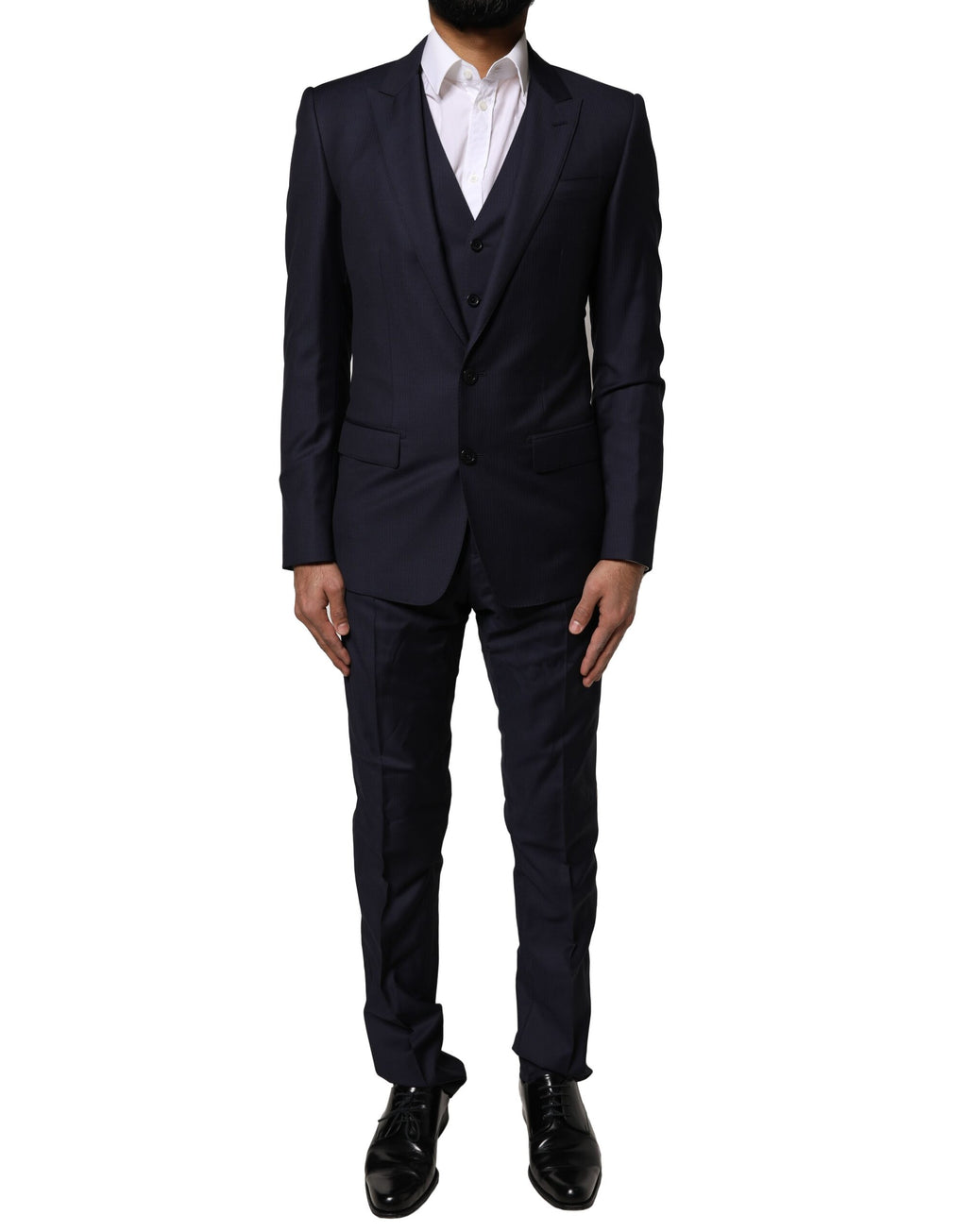 Dolce & Gabbana Blue MARTINI Wool 3 Piece Formal Men Suit