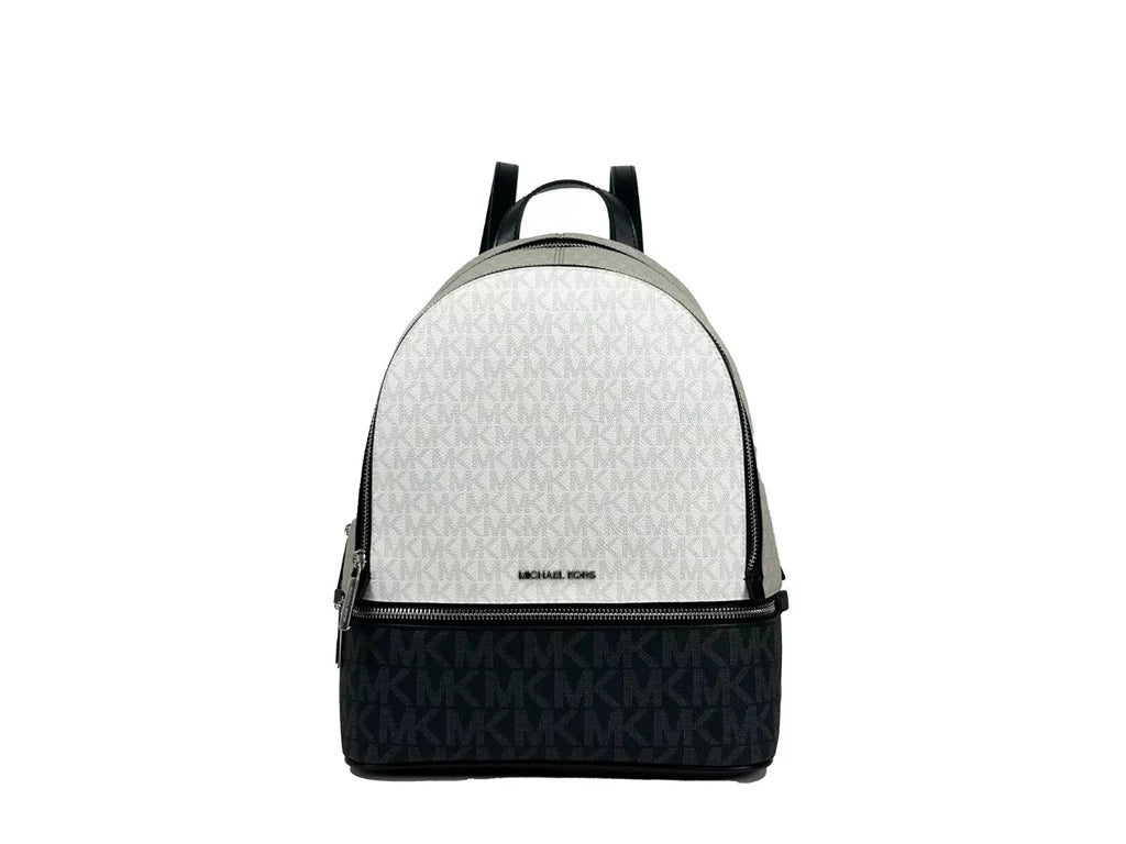 Michael Kors Rhea Medium PVC Backpack Bookbag Optic White Multi