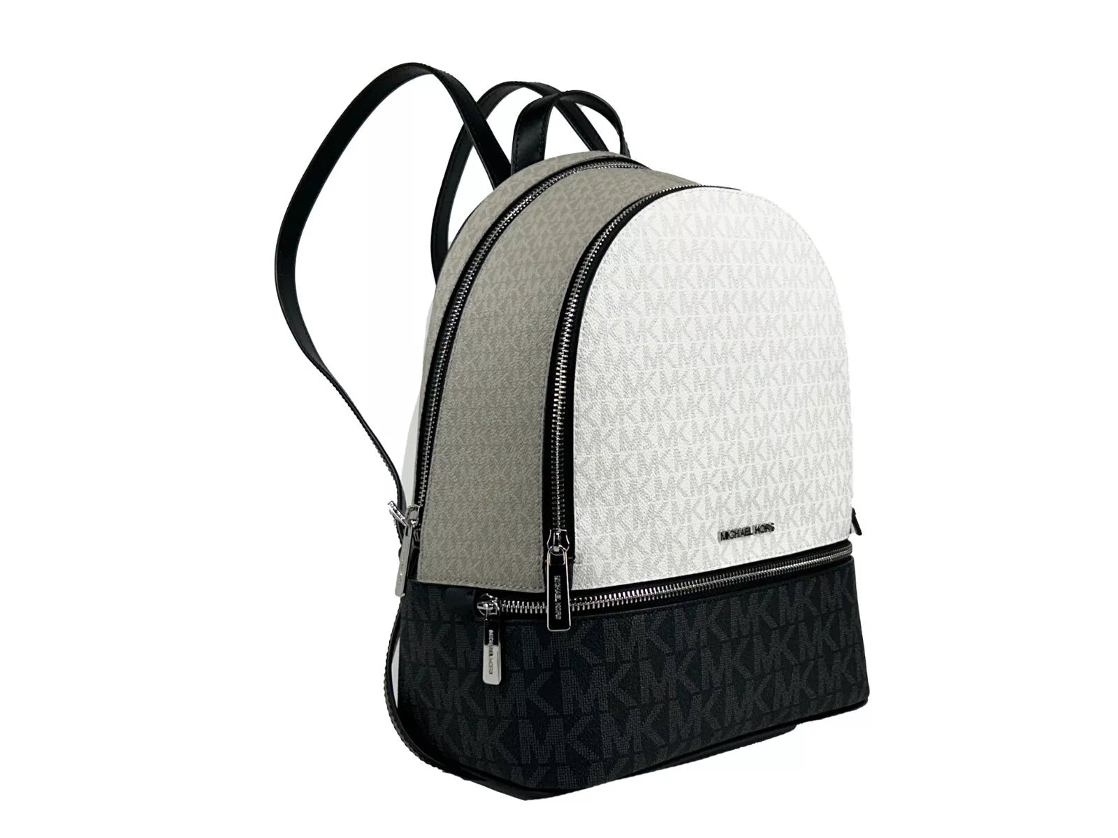 Michael Kors Rhea Medium PVC Backpack Bookbag Optic White Multi