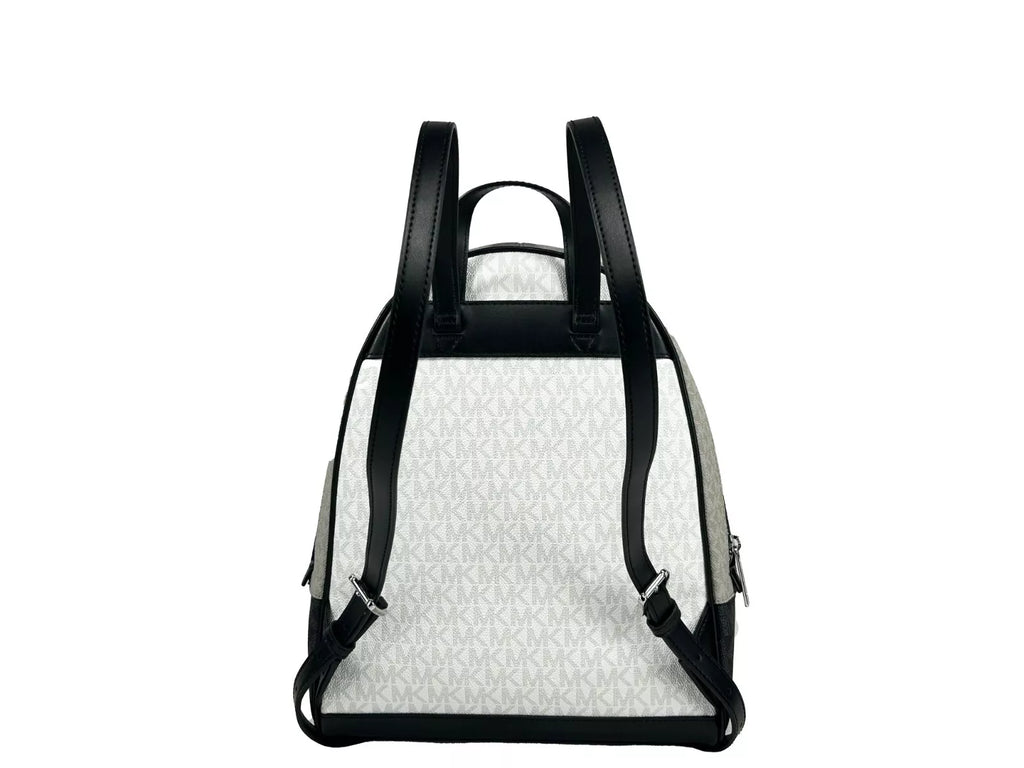 Michael Kors Rhea Medium PVC Backpack Bookbag Optic White Multi