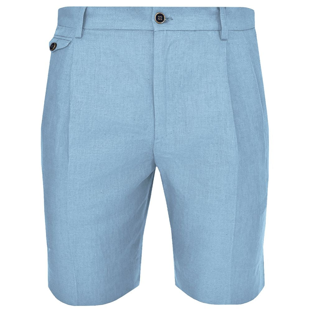 Dolce & Gabbana Light Blue Linen Men Short