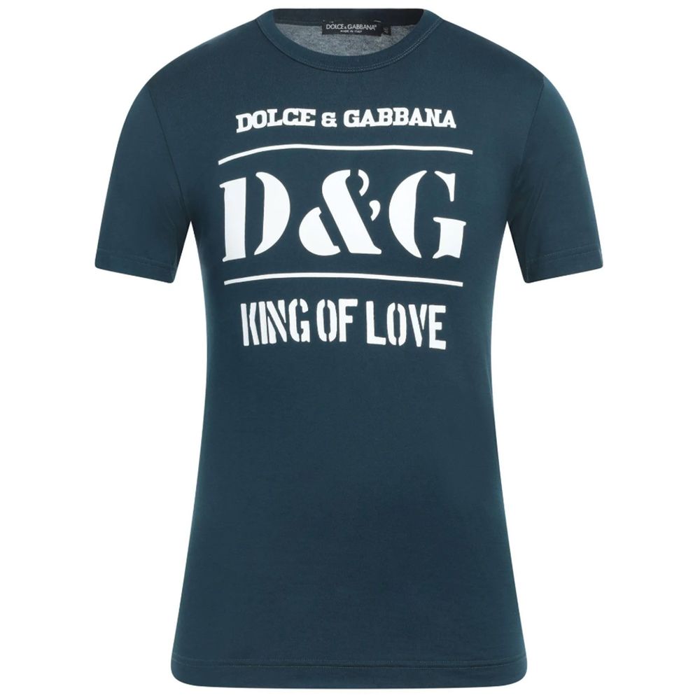 Dolce & Gabbana Blue Cotton T-Shirt