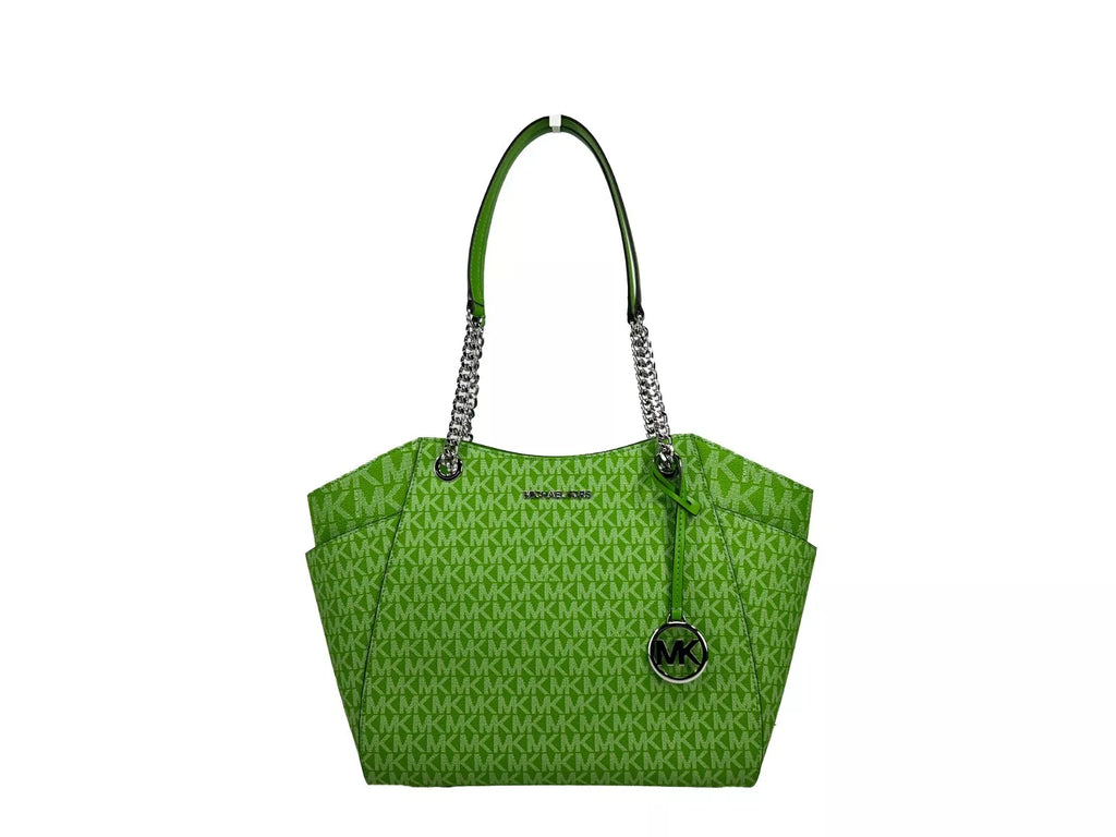 Michael Kors Jet Set Large Chain Shoulder Tote Bag Jungle Green