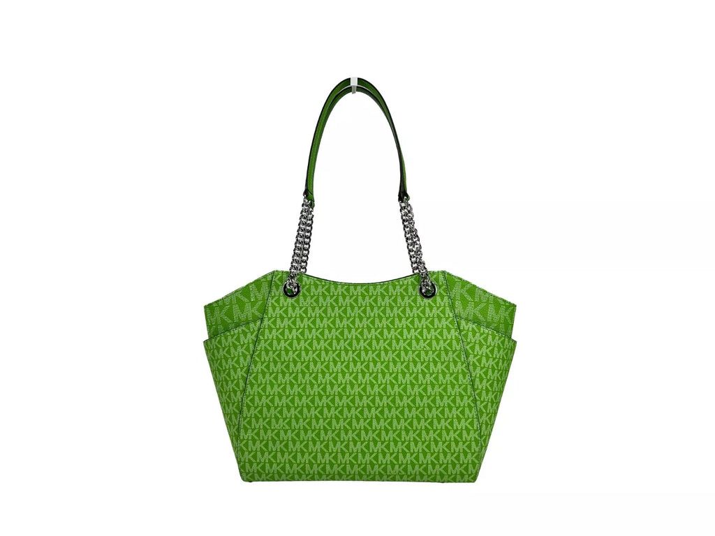 Michael Kors Jet Set Large Chain Shoulder Tote Bag Jungle Green
