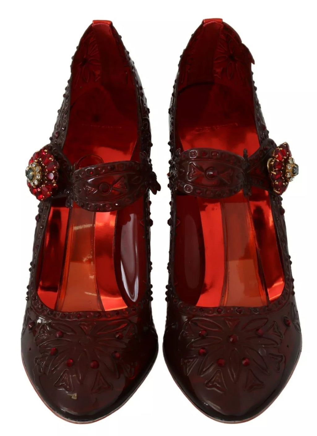 Dolce & Gabbana Red Floral Crystal Heels CINDERELLA Shoes