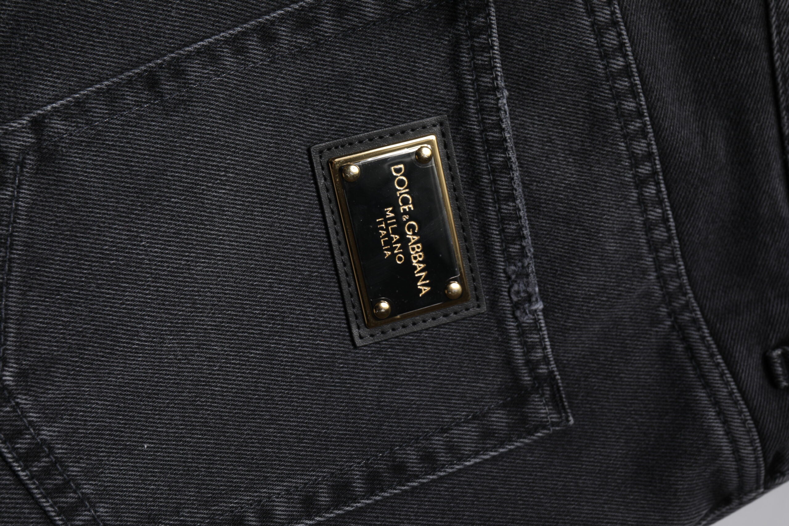 Dolce & Gabbana Black Cotton Cargo Denim Men Bermuda Shorts