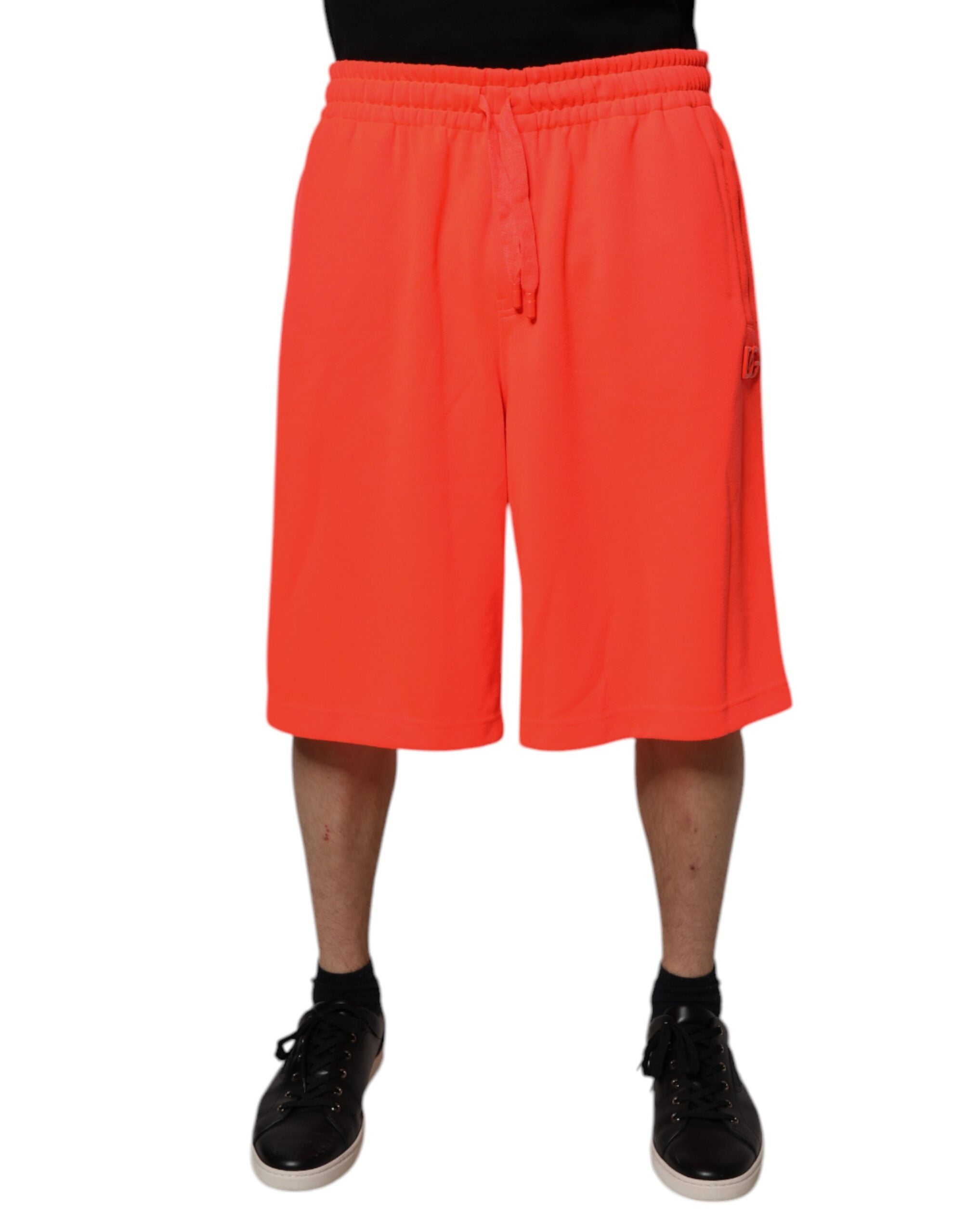 Dolce & Gabbana Red Polyester Mid Waist Men Bermuda Shorts