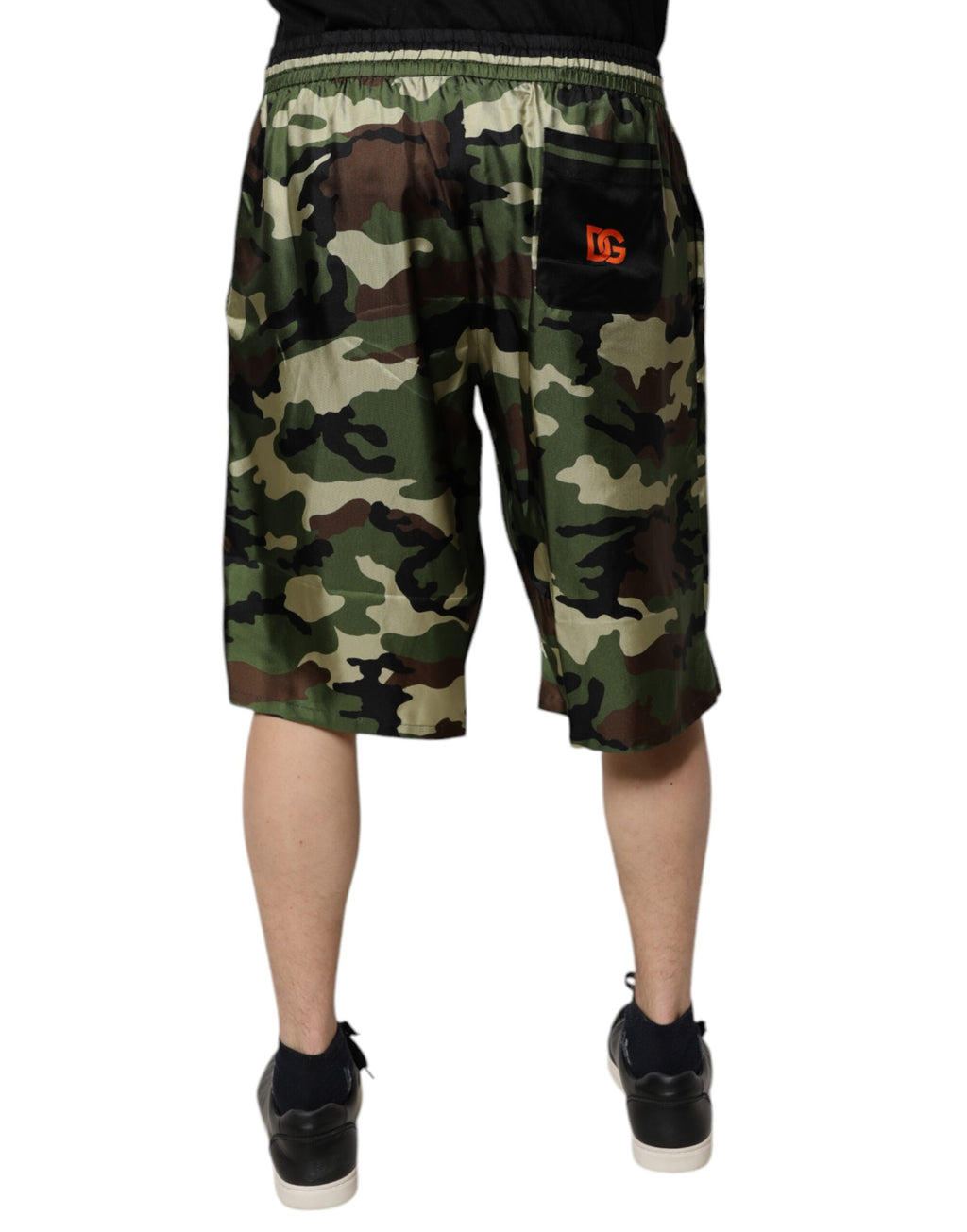Dolce & Gabbana Multicolor Camouflage Silk Mid Waist Bermuda Shorts