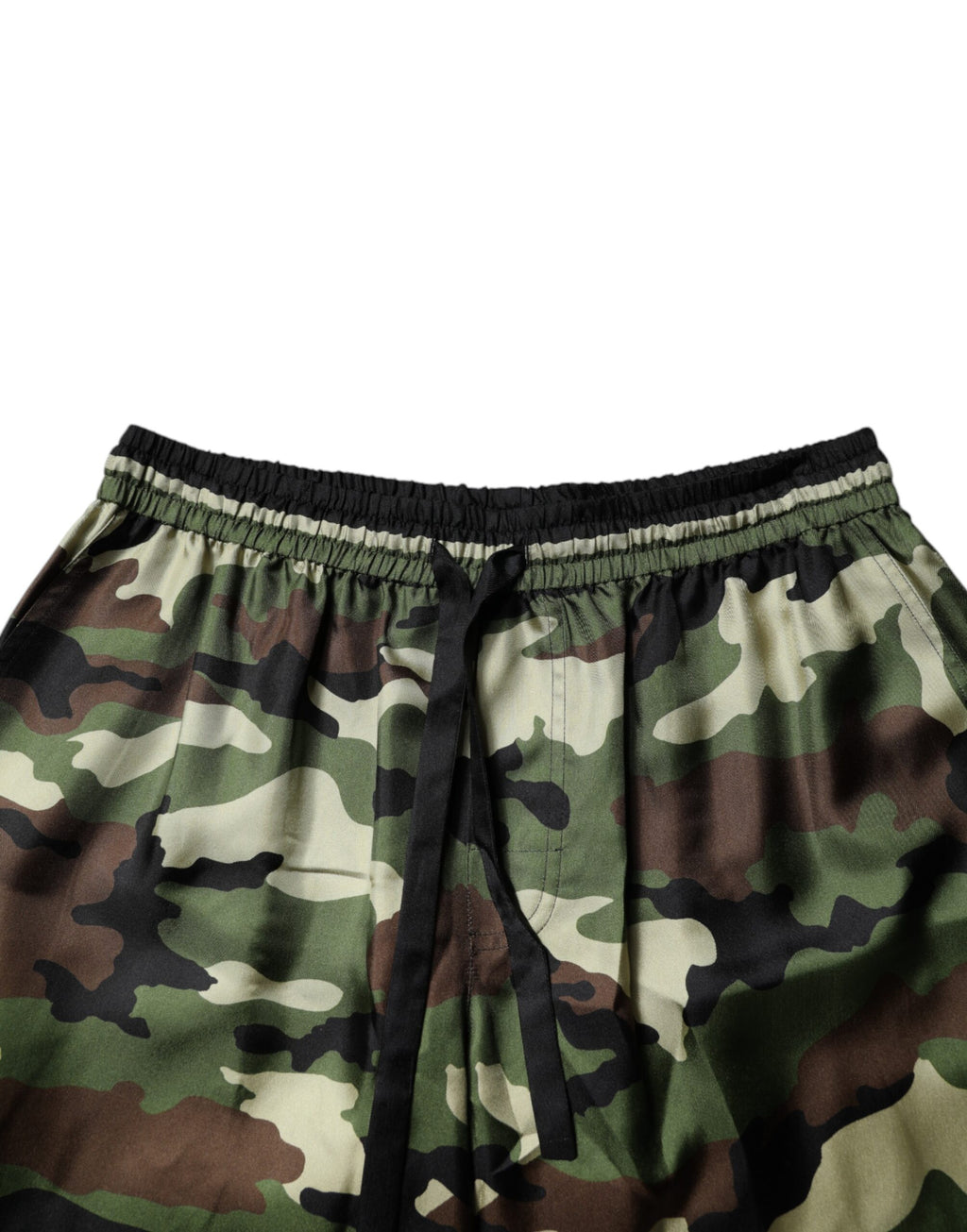 Dolce & Gabbana Multicolor Camouflage Silk Mid Waist Bermuda Shorts