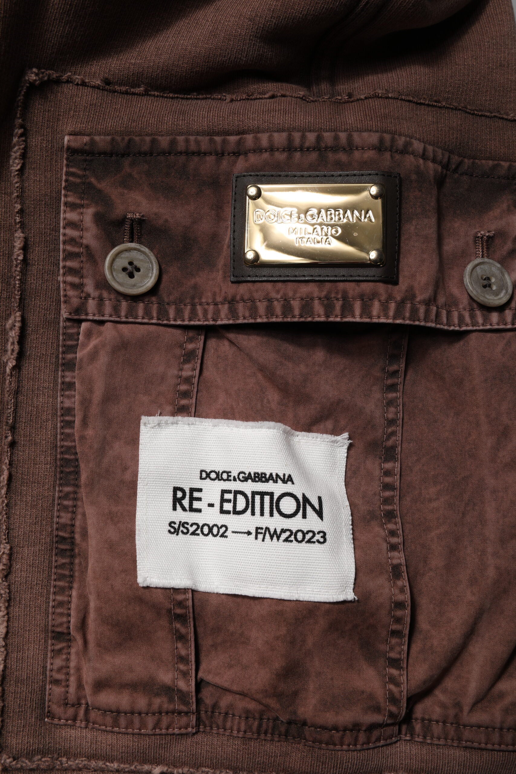 Dolce & Gabbana Brown Cotton Cargo Bermuda Sweatshorts Shorts