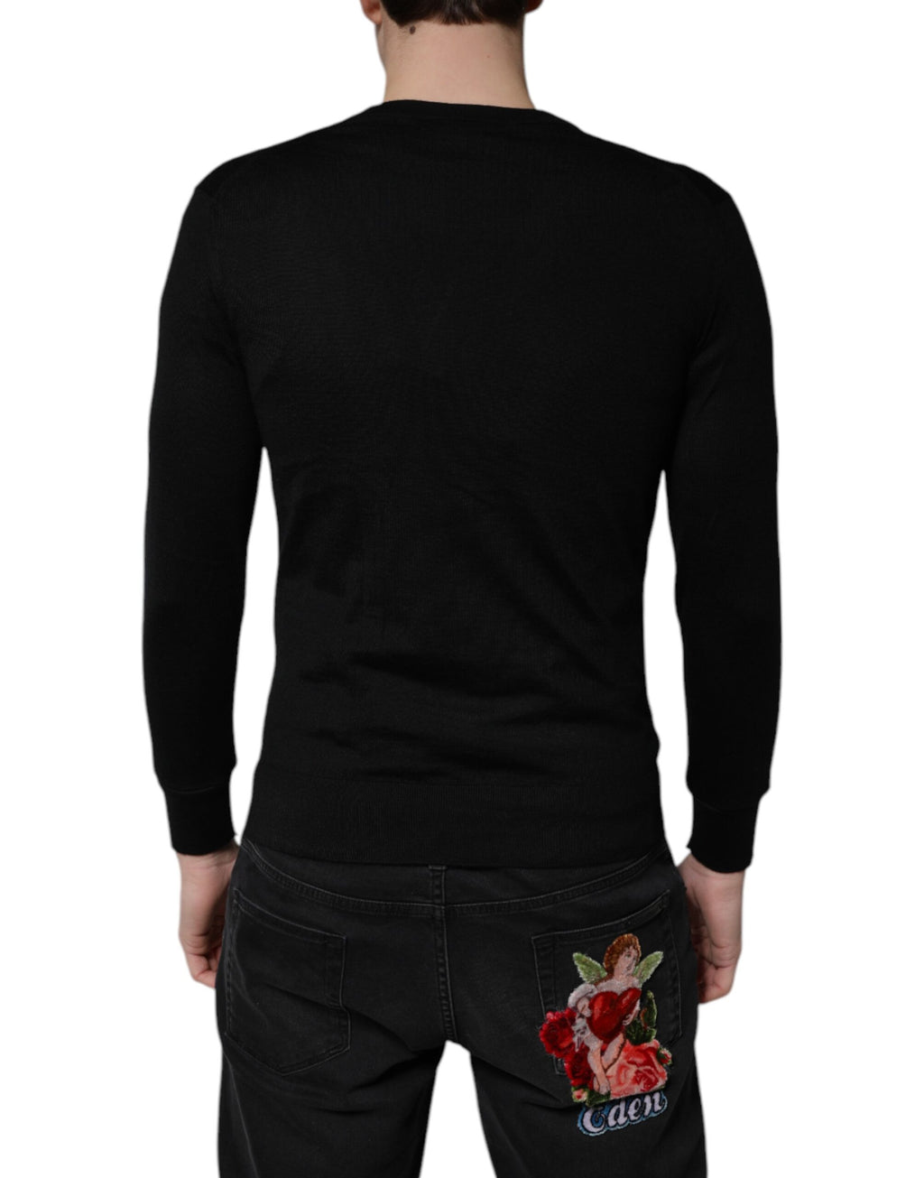 Dolce & Gabbana Black Cashmere Button Down Cardigan Sweater