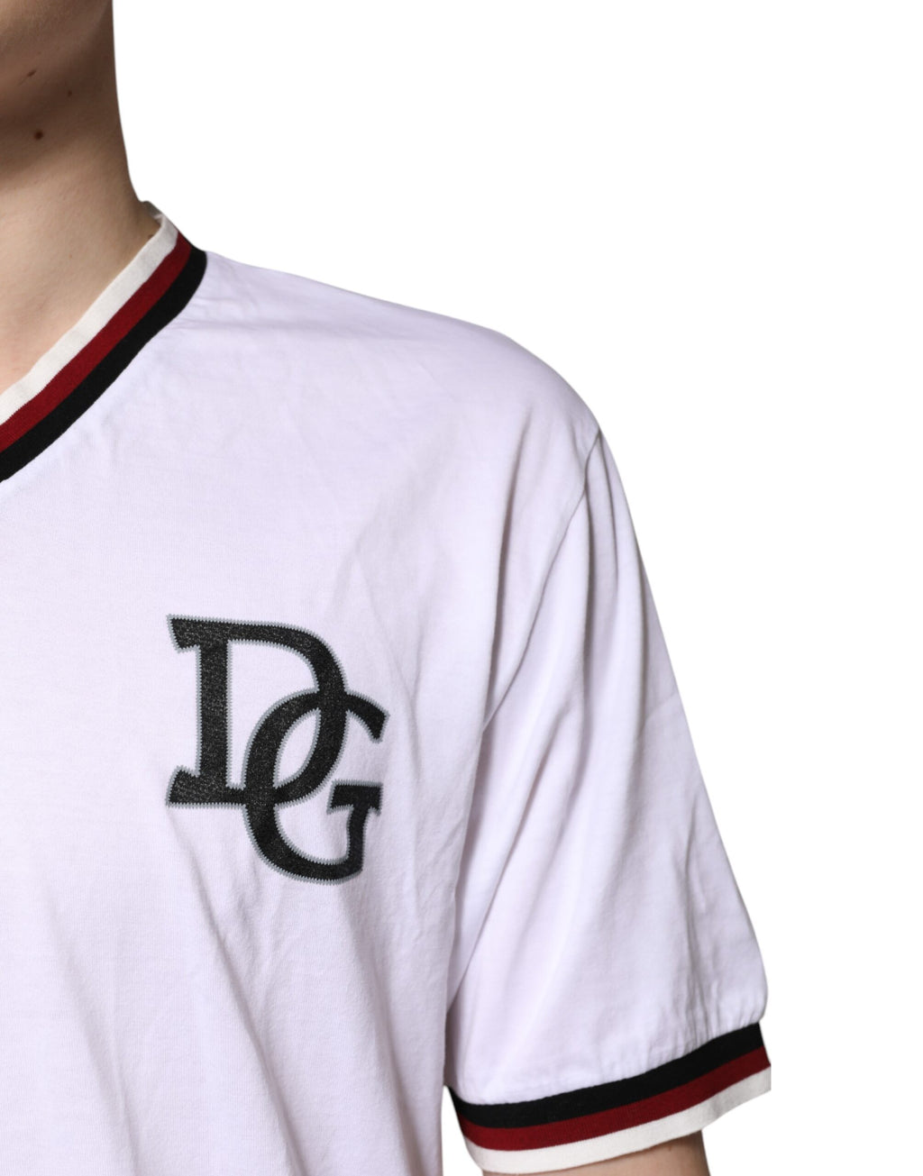 Dolce & Gabbana White #DGMillennials King Crown V-neck T-shirt