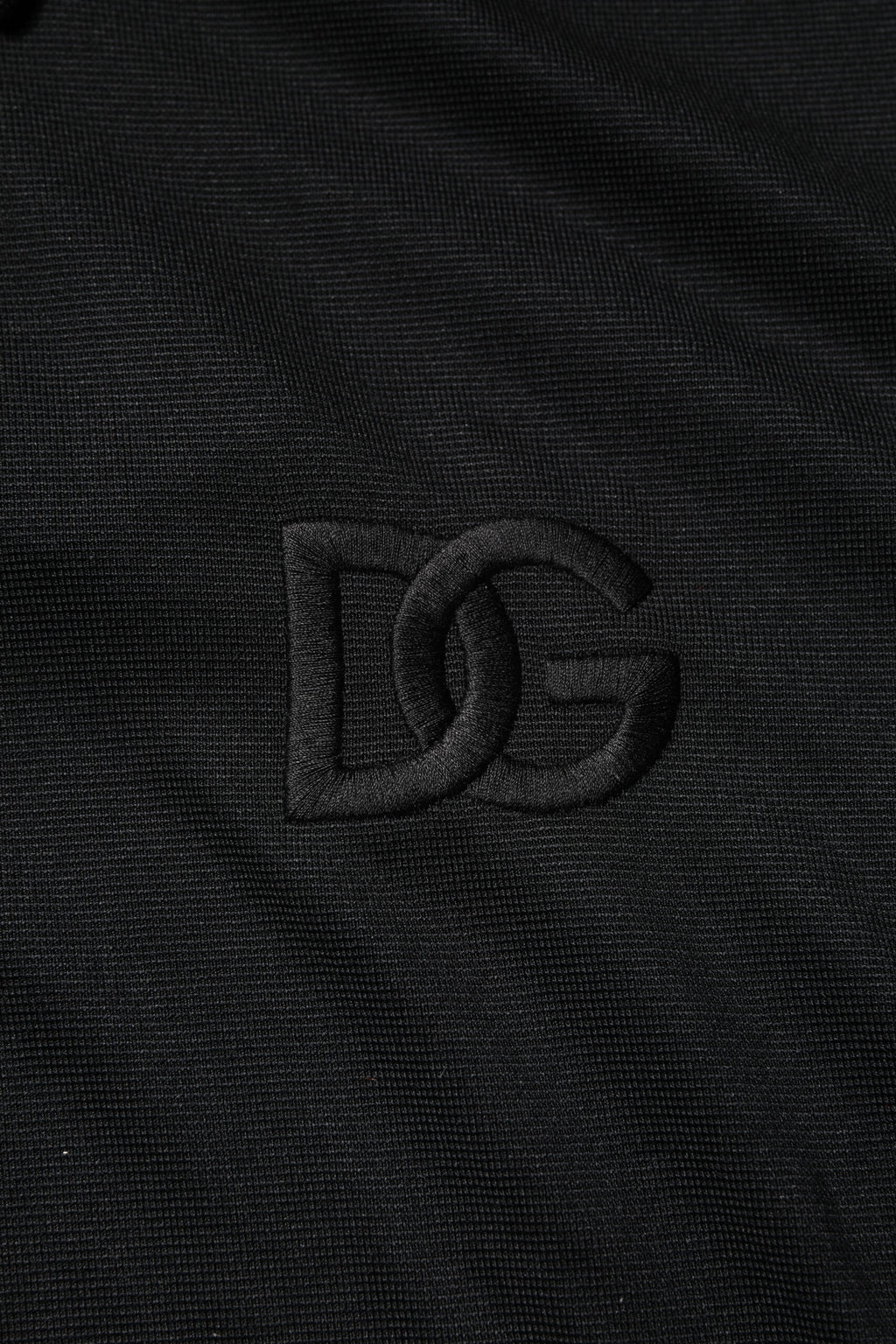 Dolce & Gabbana Black Polyester DG Logo Collared Polo T-shirt