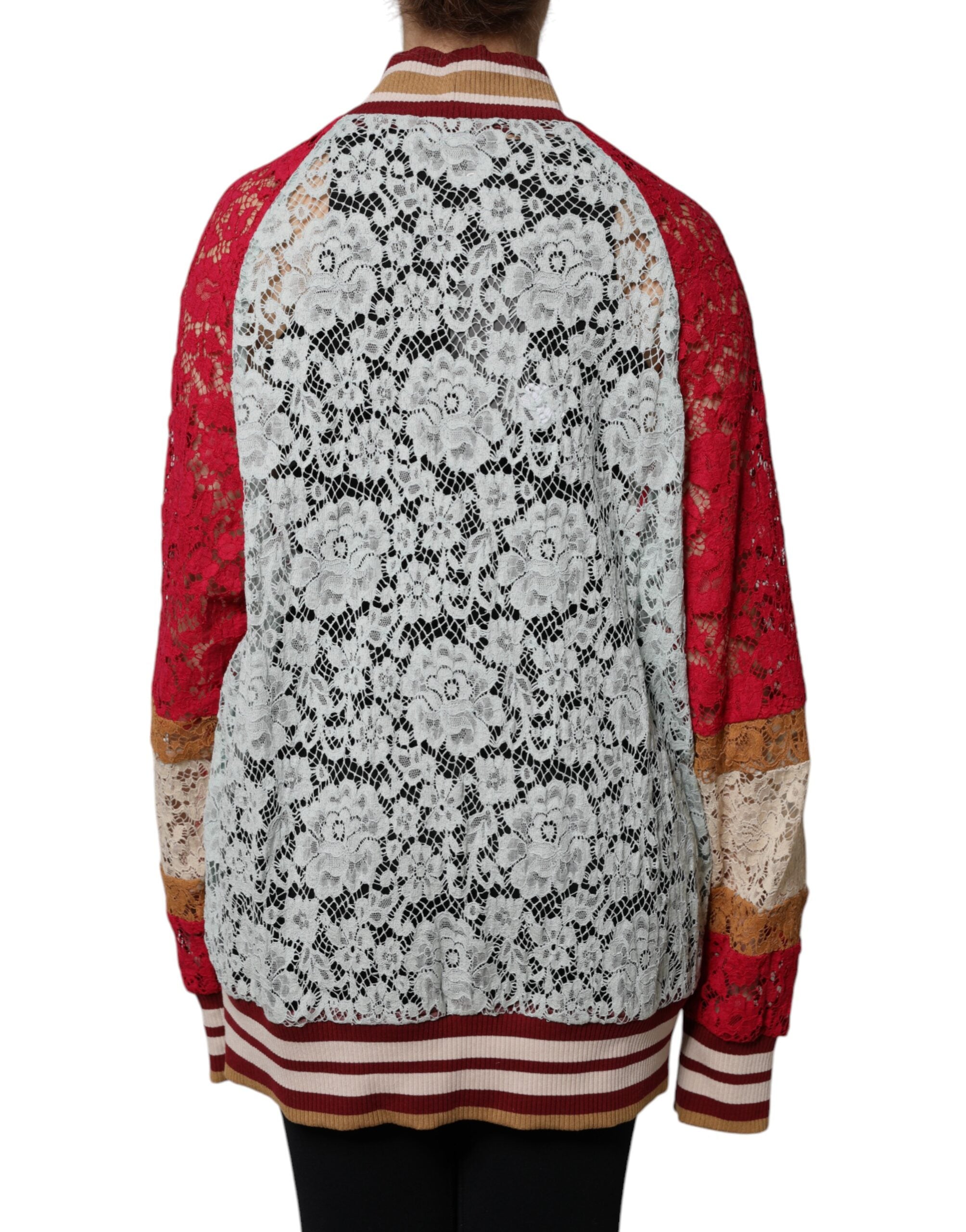 Dolce & Gabbana Multicolor Floral Lace Cardigan Sweater