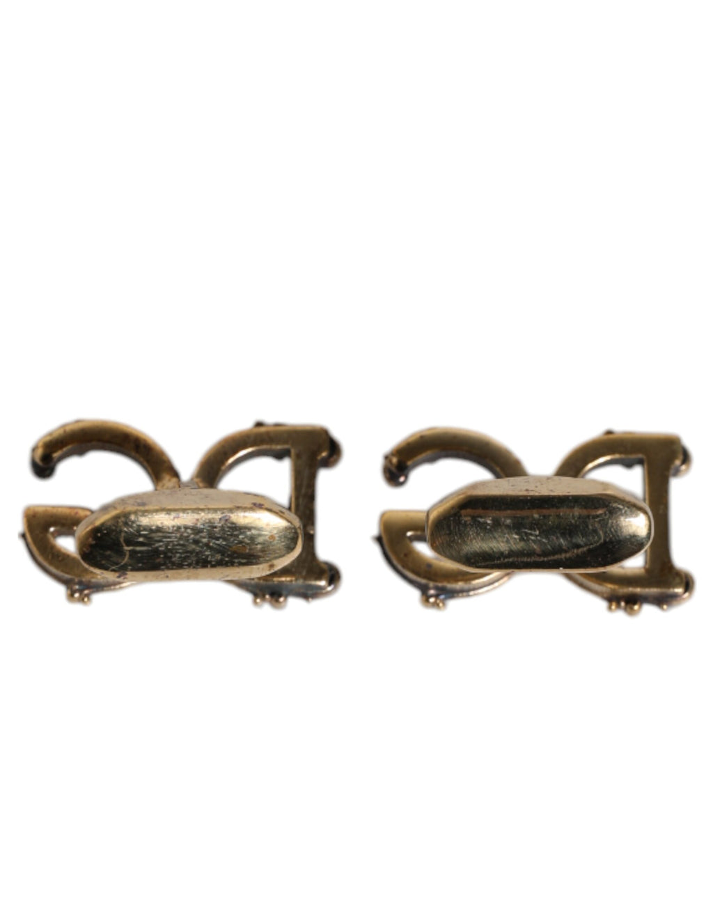 Dolce & Gabbana Gold Tone 925 Sterling Silver DG Logo Accessory Cufflink