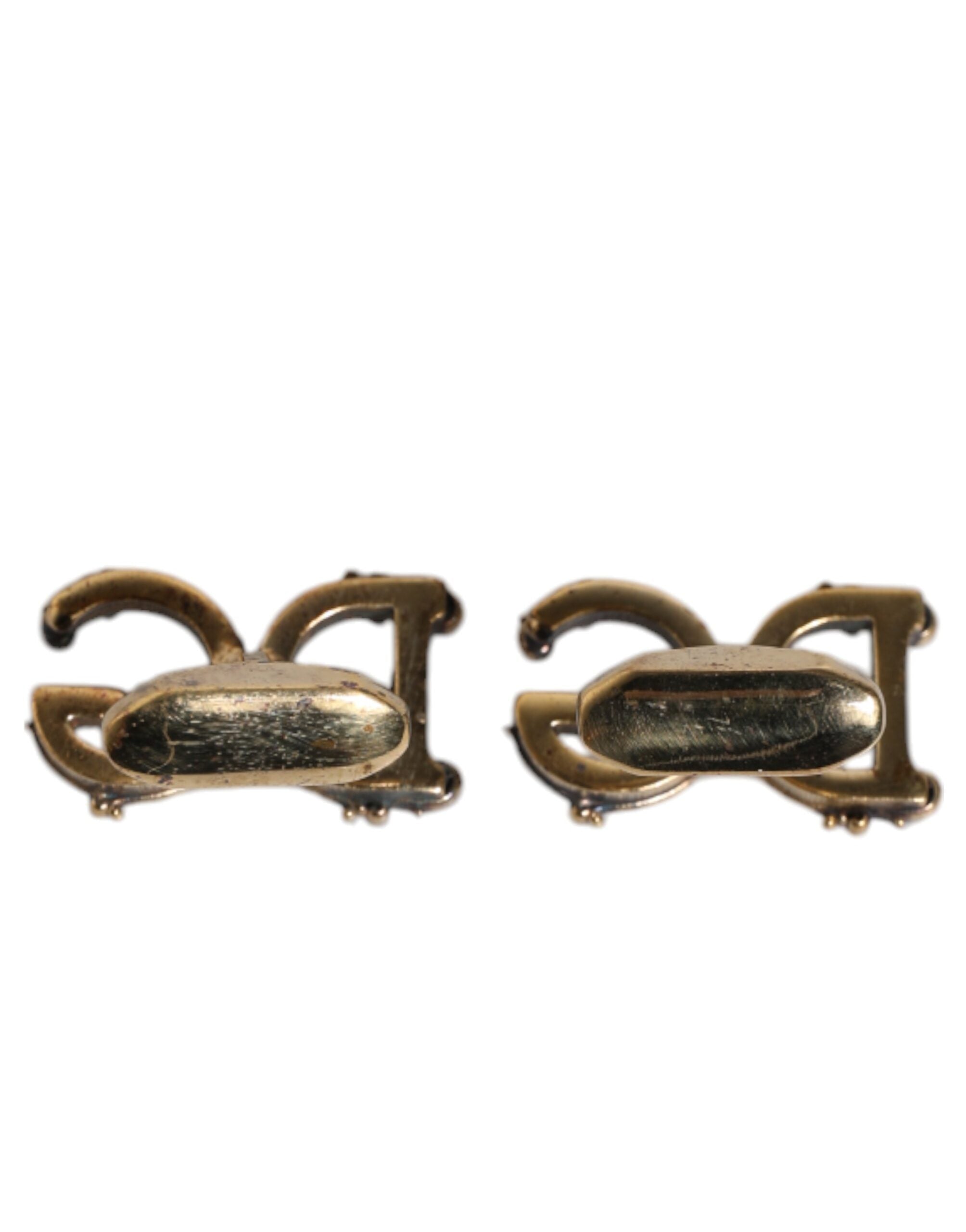Dolce & Gabbana Gold Tone 925 Sterling Silver DG Logo Accessory Cufflink