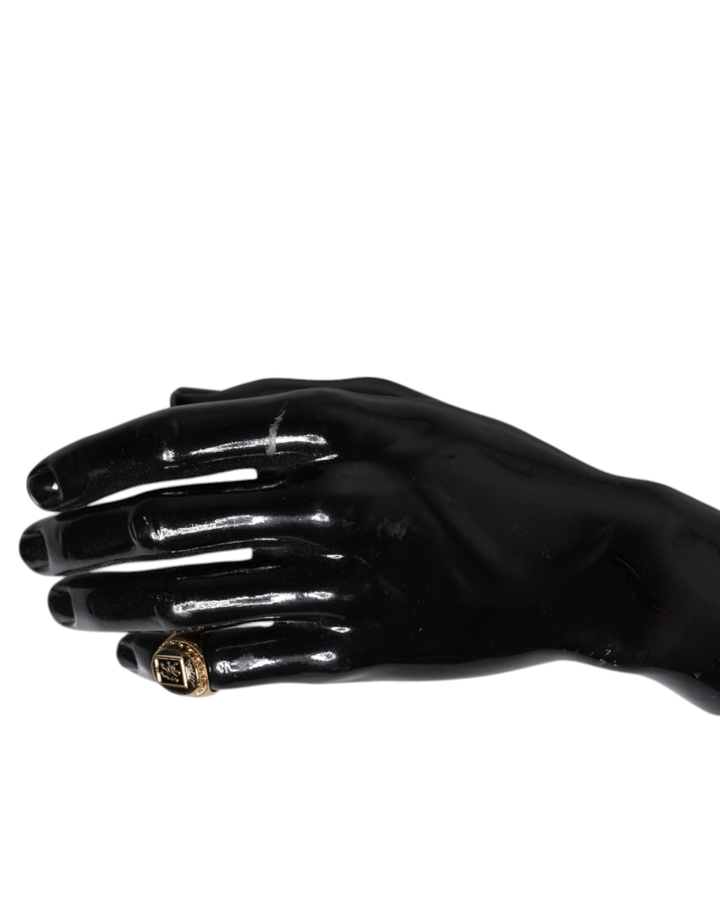 Dolce & Gabbana Gold Tone Engraved Logo Two Color Jewelry Ring