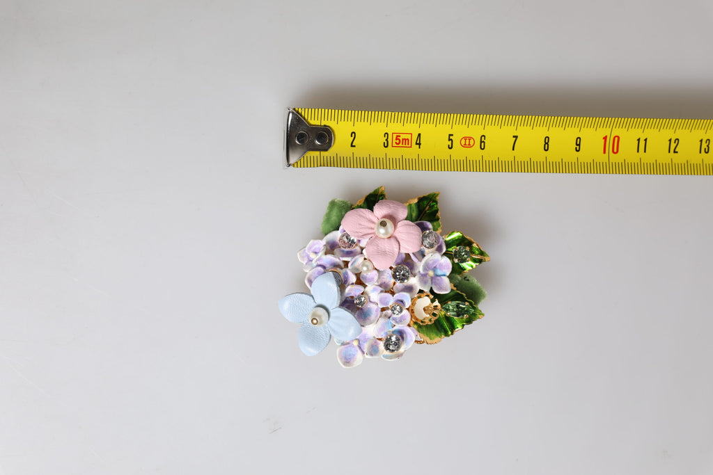 Dolce & Gabbana Multicolor Floral Crystals Pearls Enamel Accents Brooch