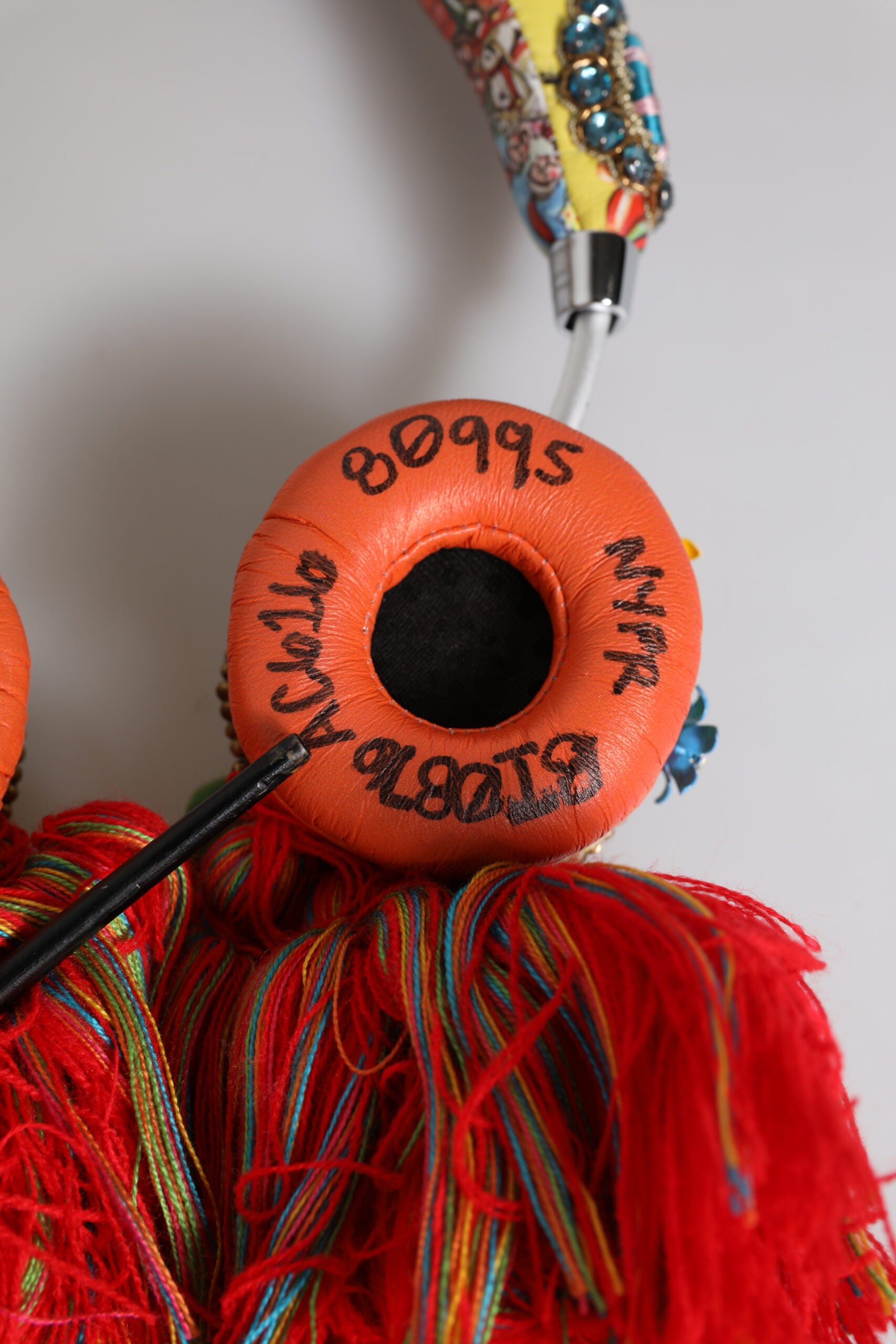 Dolce & Gabbana Multicolor Whimsical Tasseled Crystal Headset Headphones