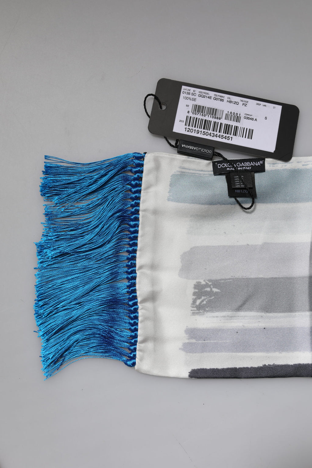 Dolce & Gabbana Multicolor Stripes Silk Fringes Neck Foulard Scarf