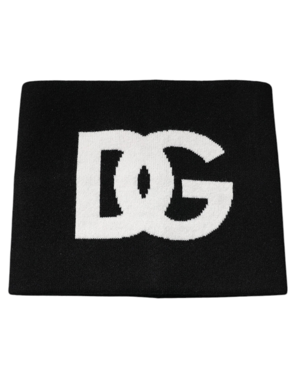 Dolce & Gabbana Black Cashmere DG Logo Square Handkerchief Scarf