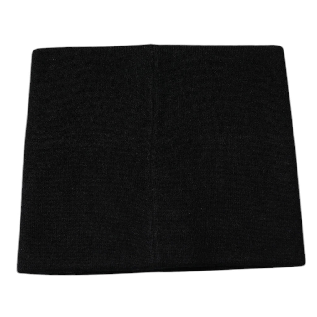 Dolce & Gabbana Black Cashmere DG Logo Square Handkerchief Scarf