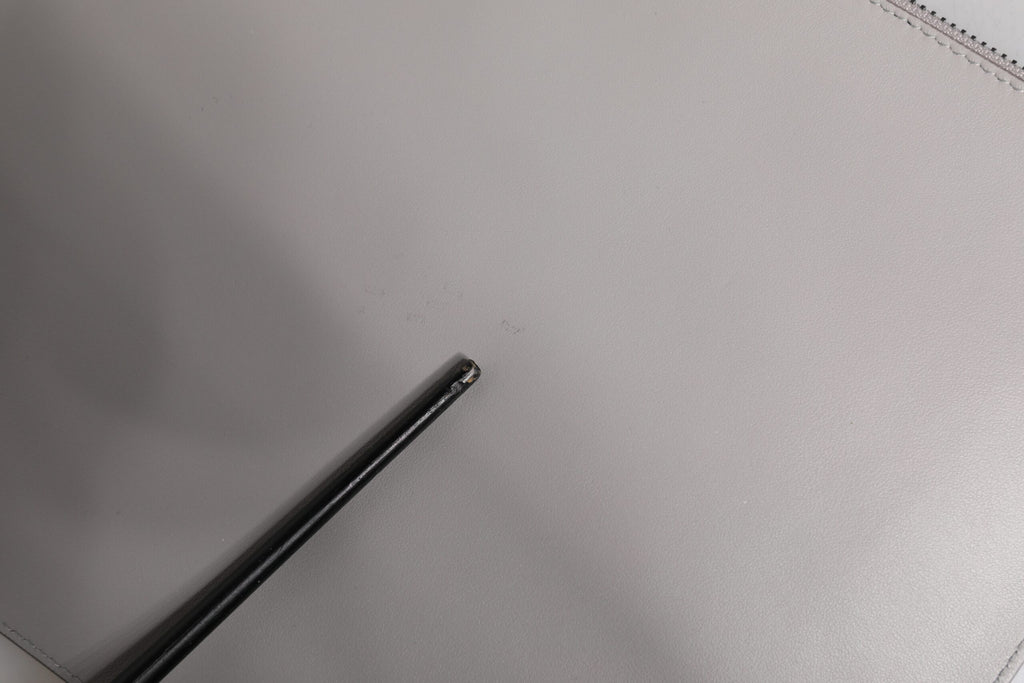 Dolce & Gabbana Gray Solid Leather DG Logo Men Clutch Zip Pouch Bag