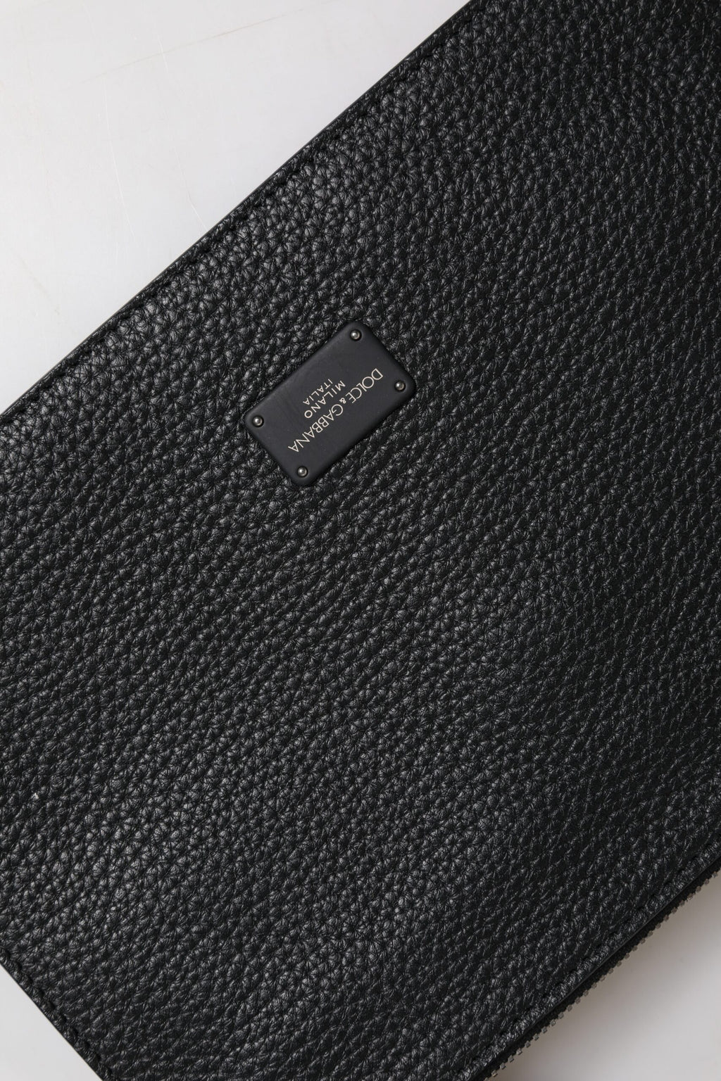 Dolce & Gabbana Black Leather Logo Plaque Purse Fanny Pack Bag