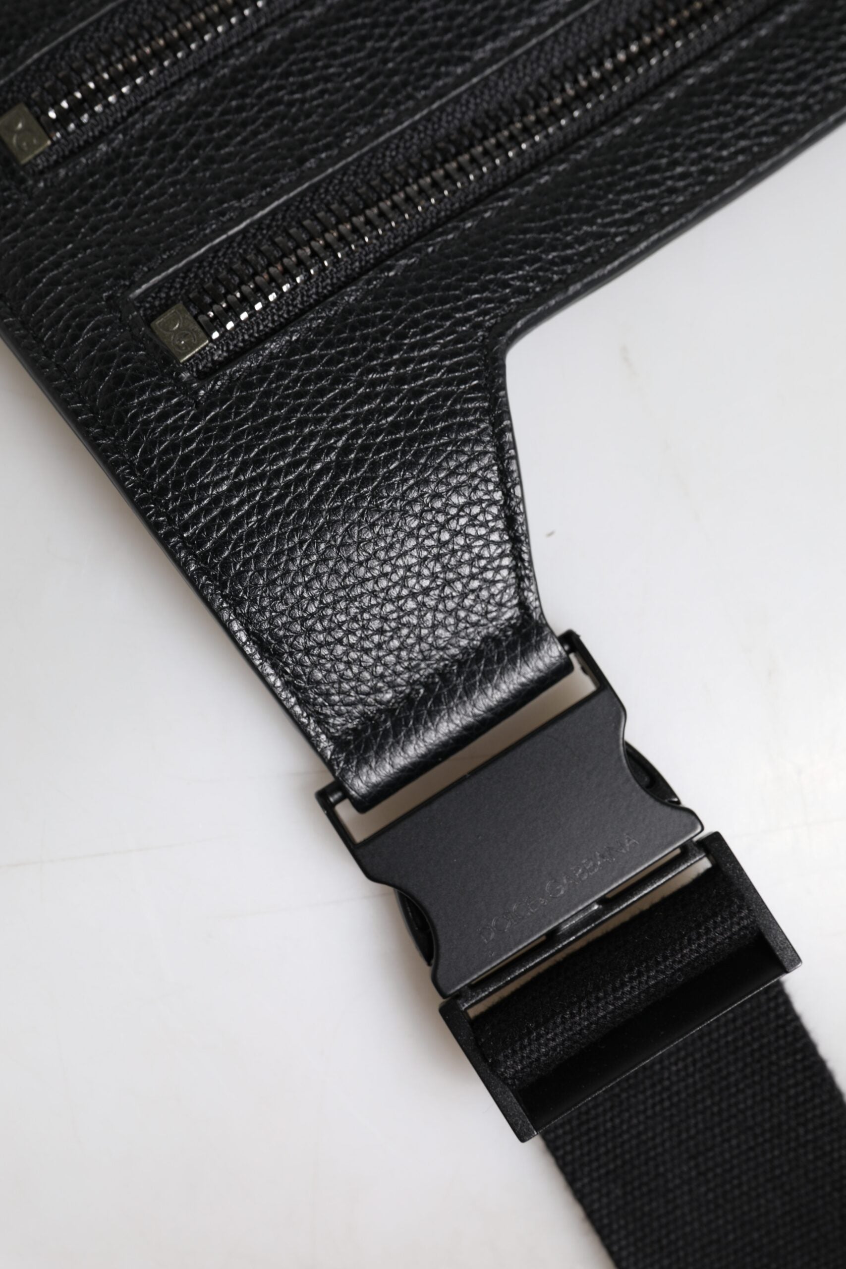 Dolce & Gabbana Black Calfskin Leather Messenger Crossbody Bag